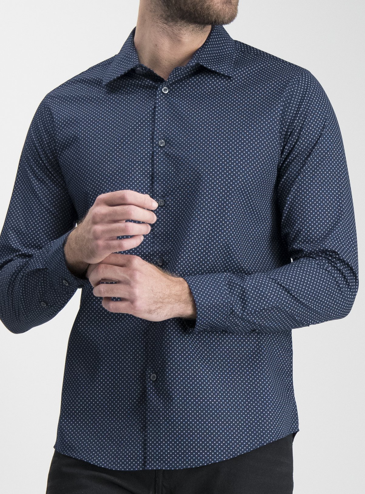 Navy Geo Print Tailored Fit Shirt Review