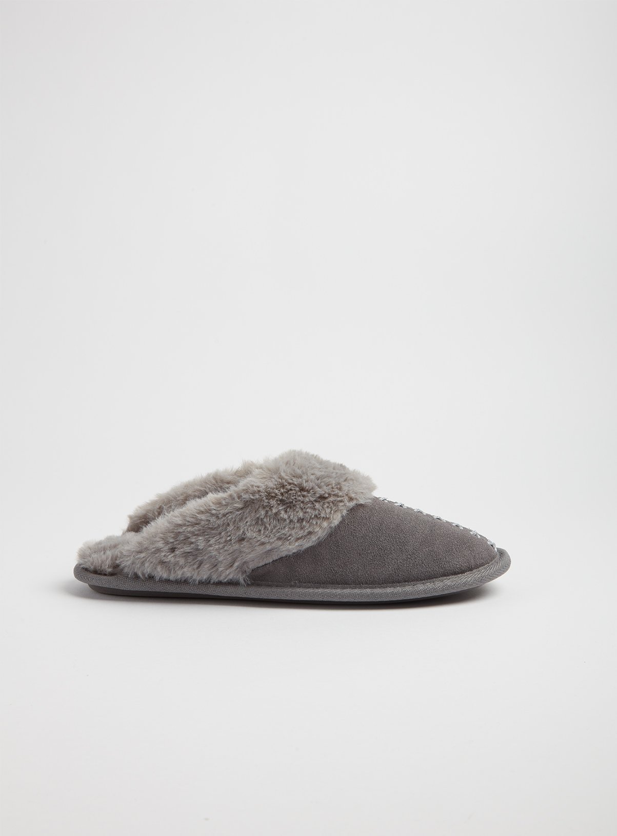 PREMIUM Grey Suede Cross Stitch Mule Slippers Review