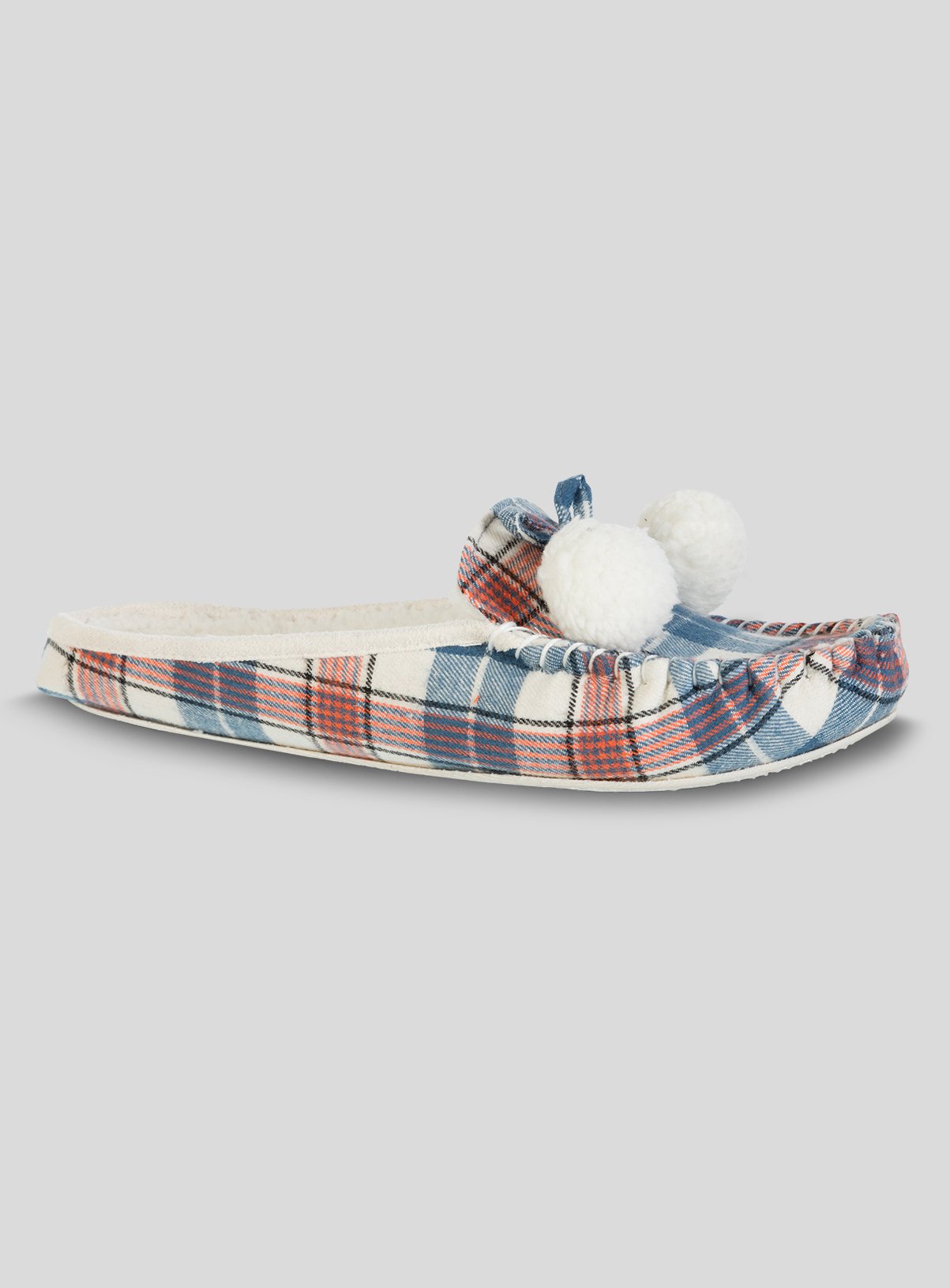 Multicoloured Check Moccassin Mule Slippers Review