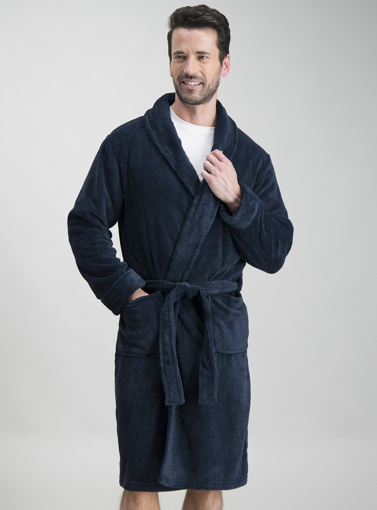 Navy Fleece Soft Dressing Gown Review