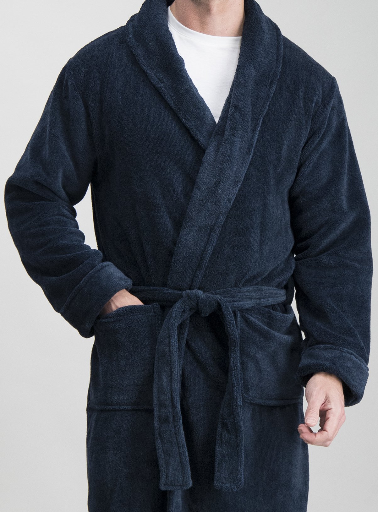 Navy Fleece Soft Dressing Gown Review