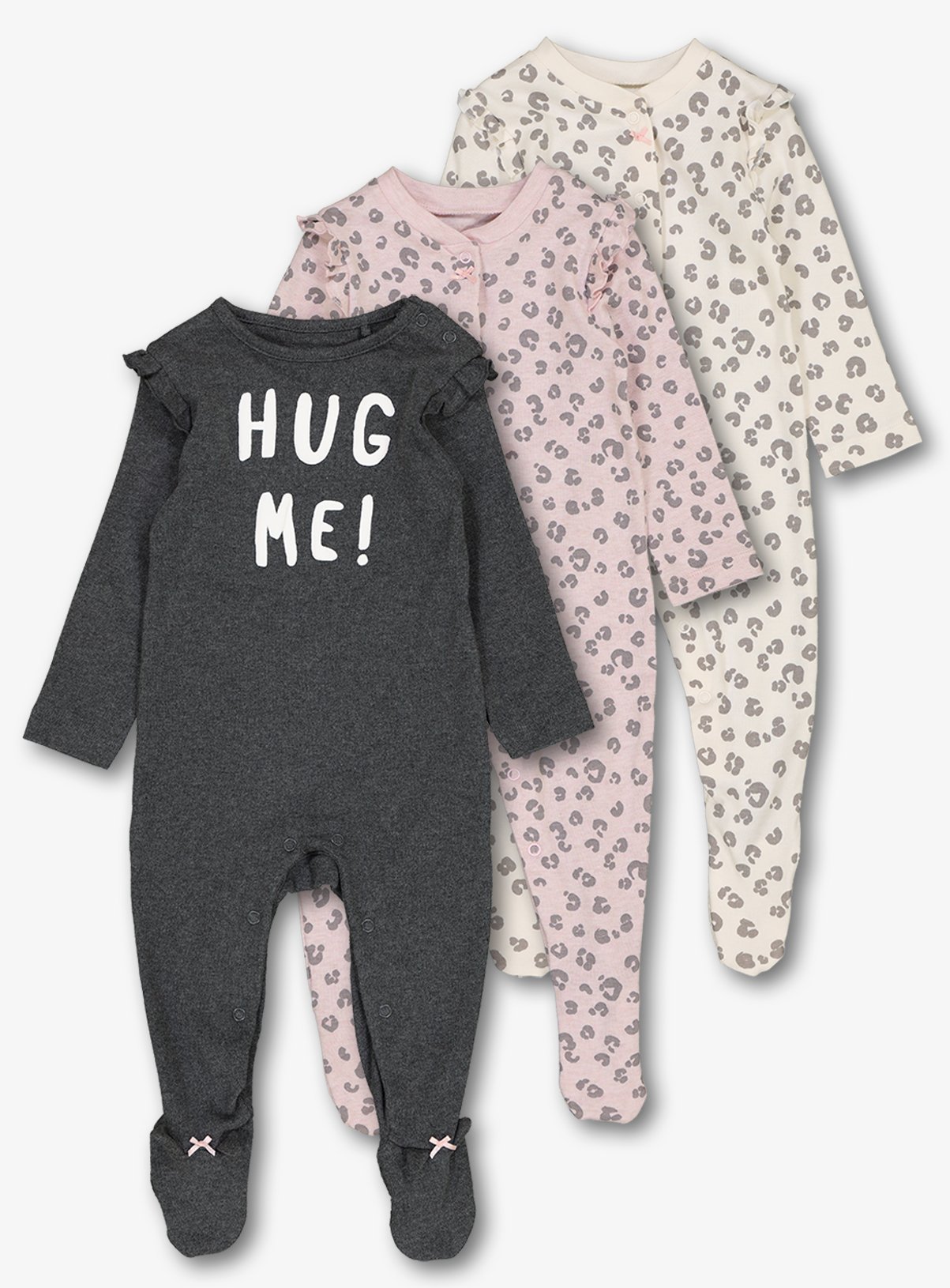 leopard print baby sleepsuit