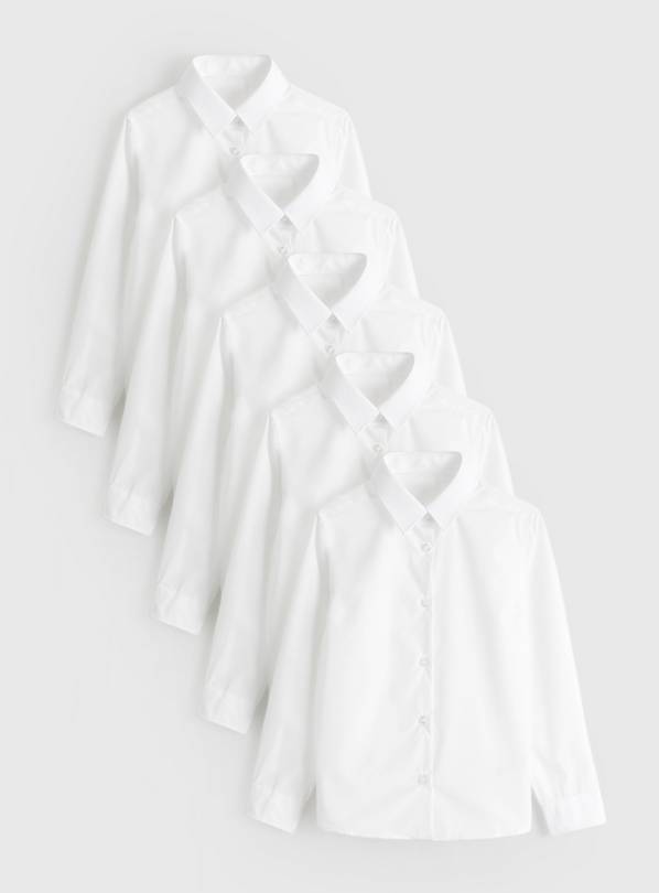 White Non Iron School Shirts 5 Pack 16 years