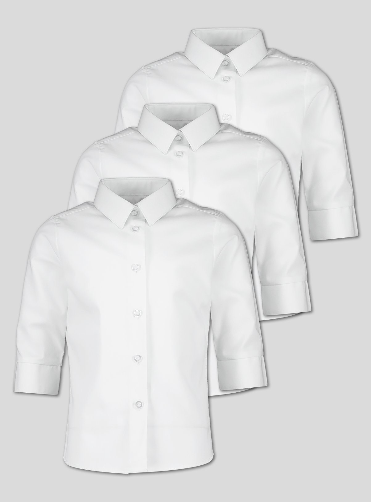 White 3/4 Length School Blouse 3 Pack Review