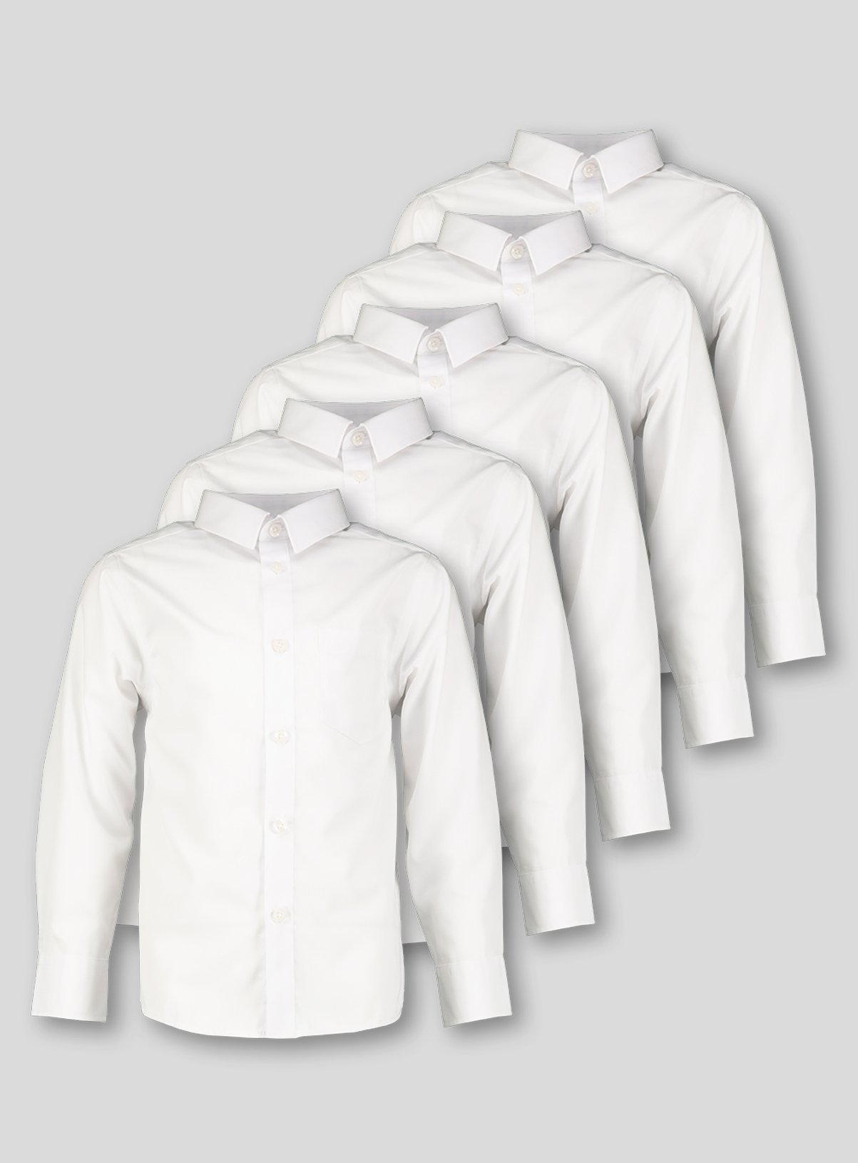 White Long Sleeve Regular Fit Shirt 5 Pack Review