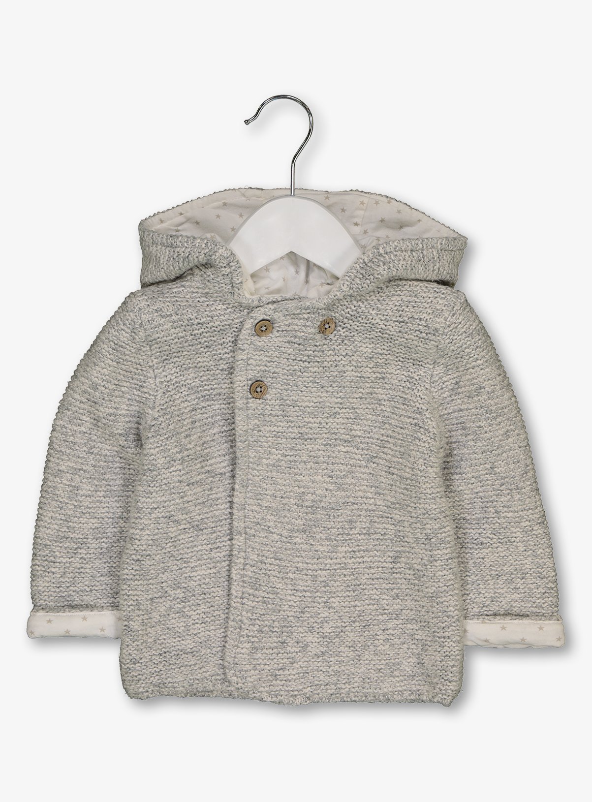 grey hooded star cardigan