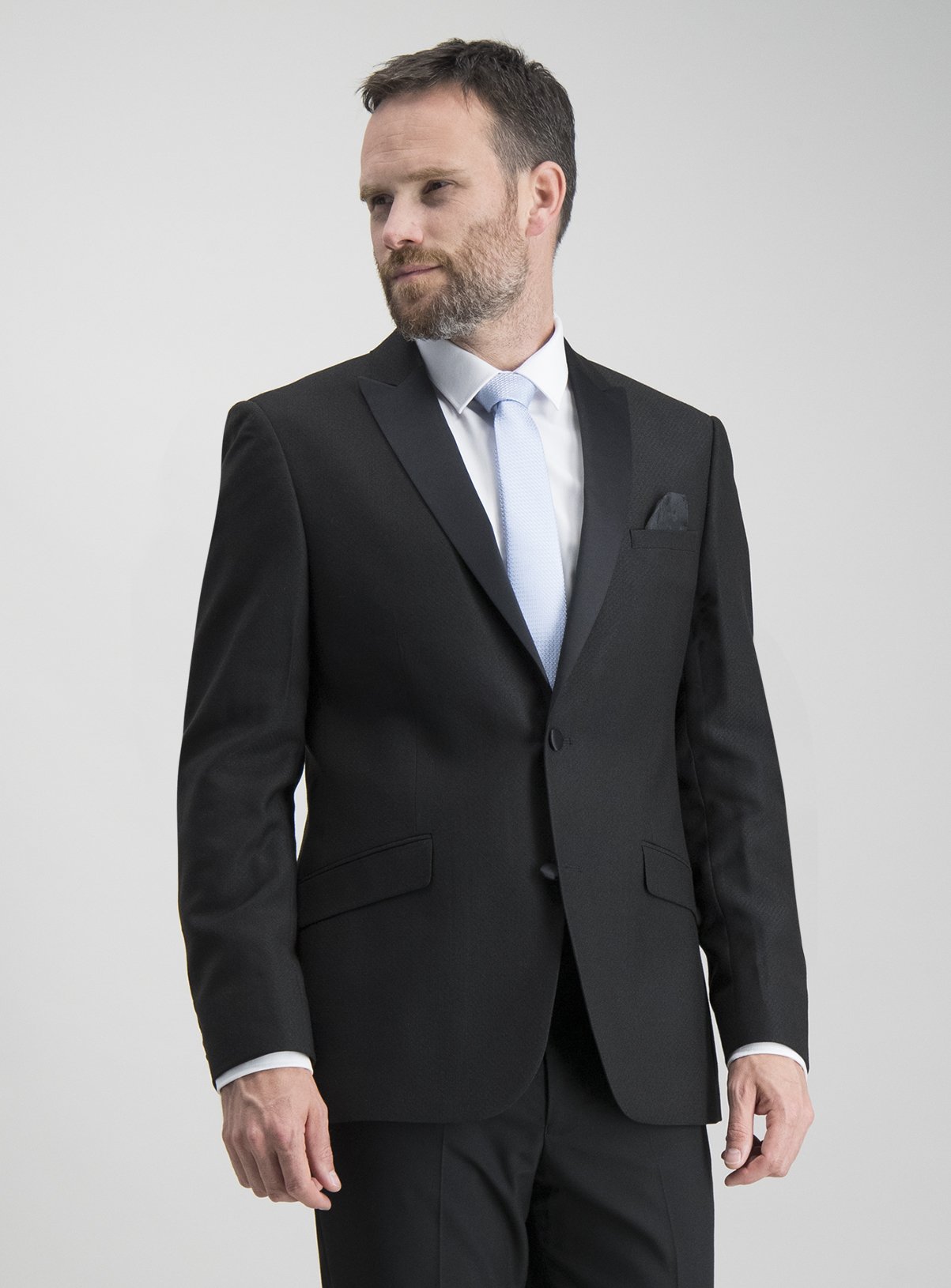 black slim fit tuxedo suit