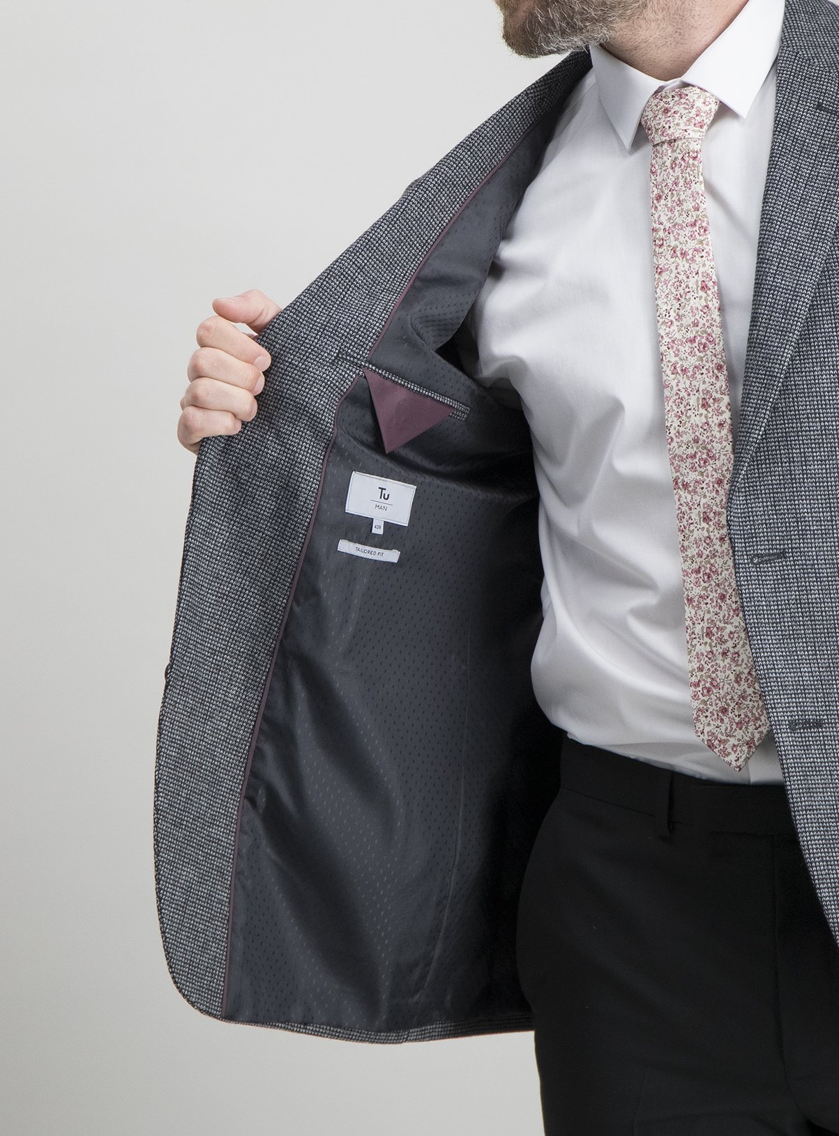 Charcoal Textured Tailored Fit Wool Blend Jacket Review