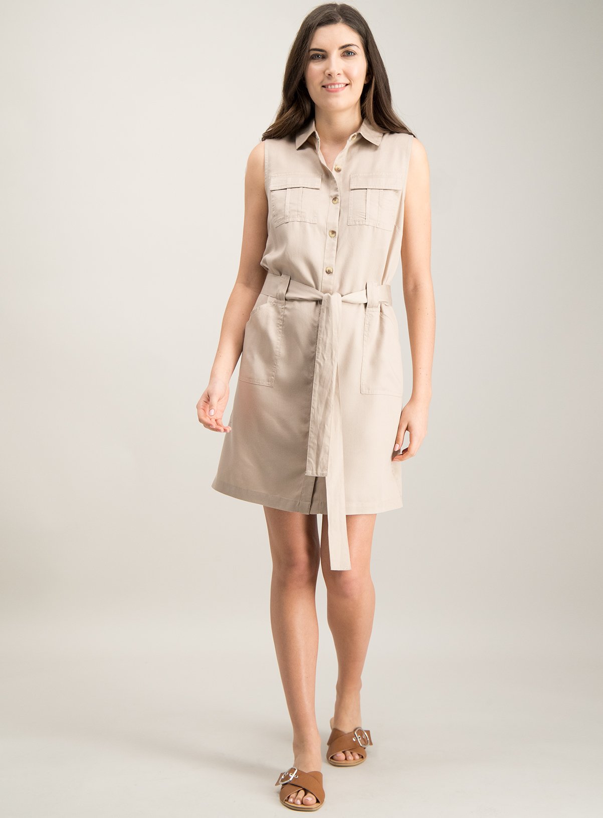 petite stone safari shirt dress