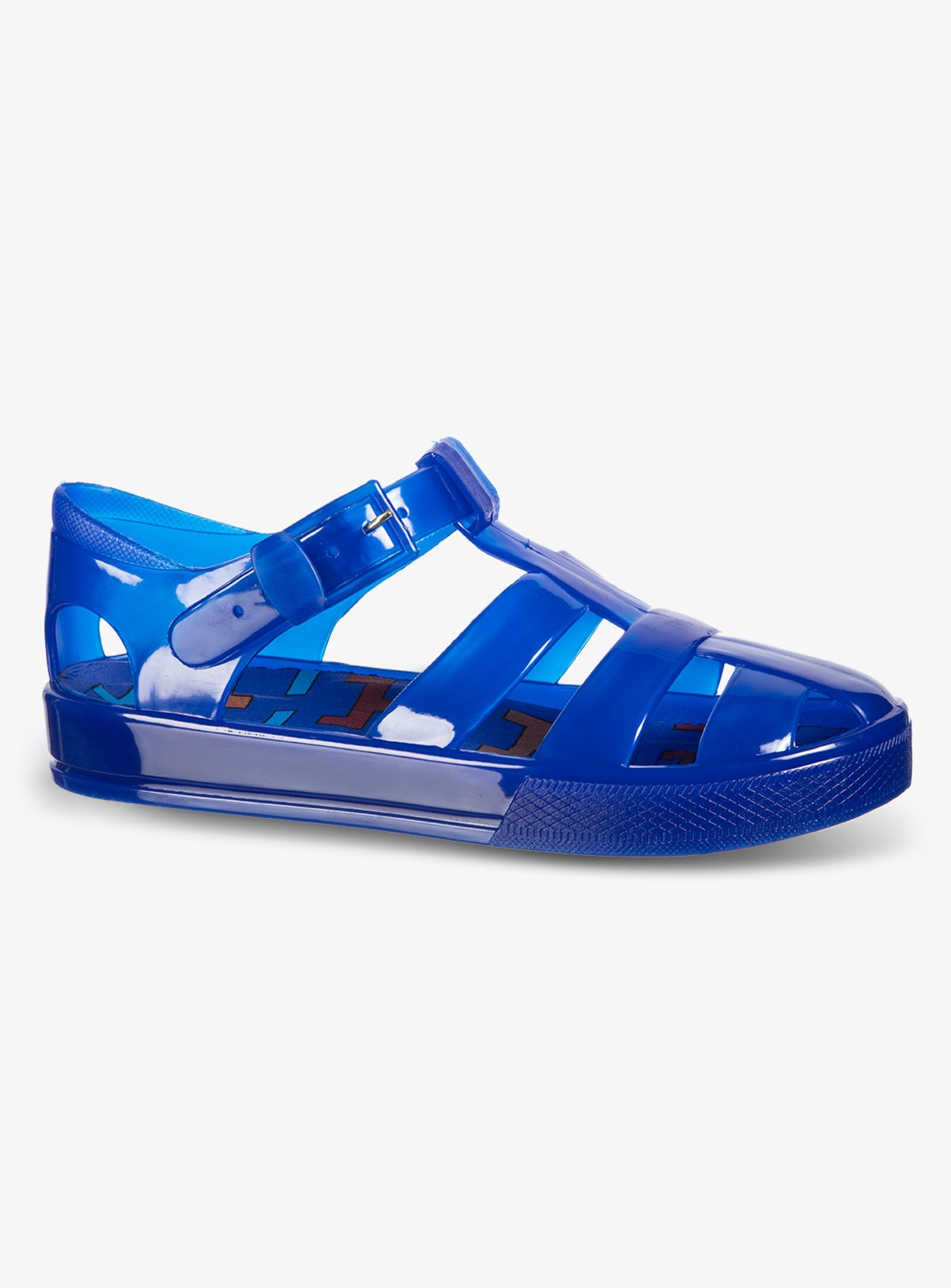 blue jelly shoes