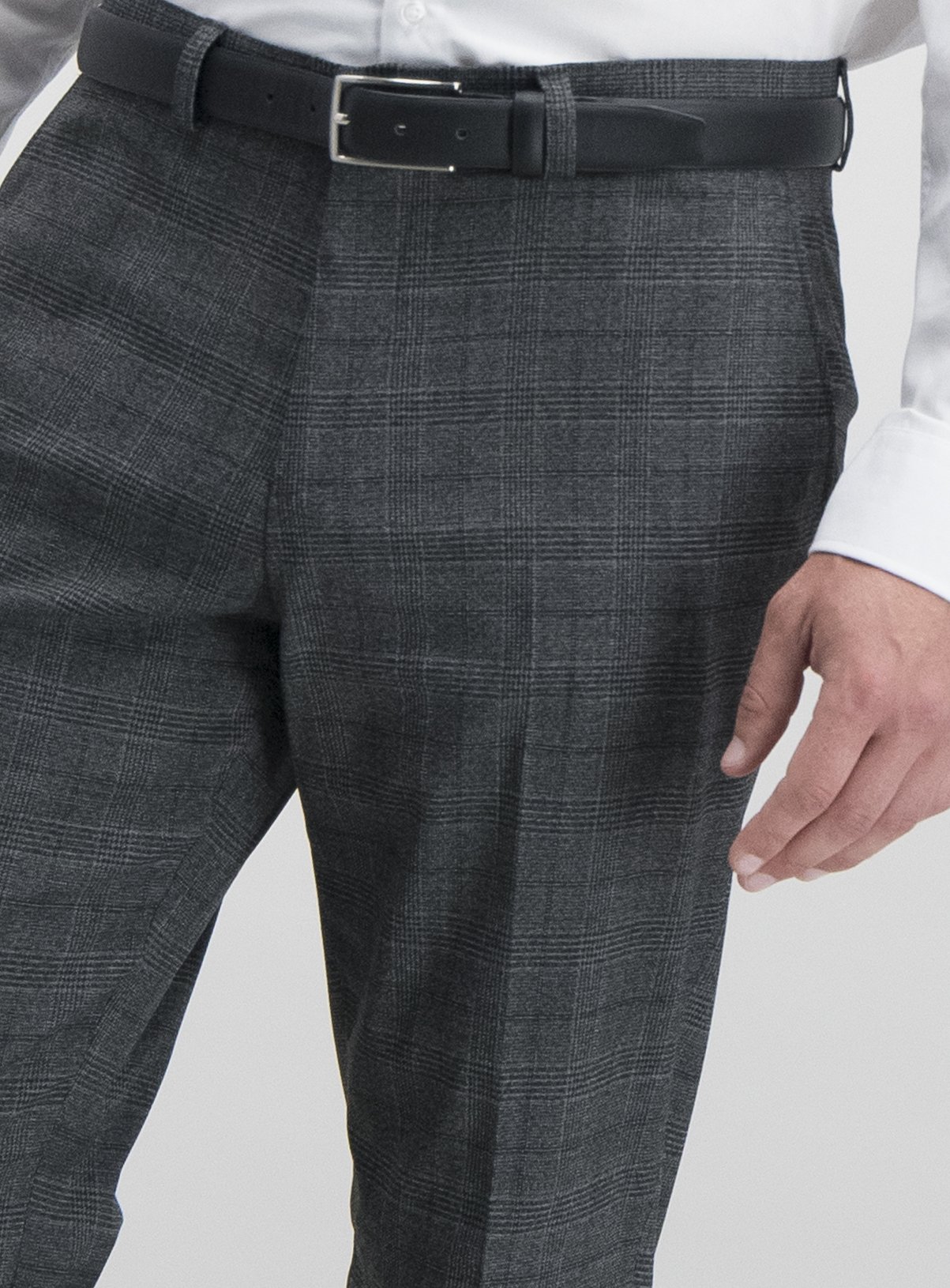 Grey Prince of Wales Check Tailored Fit Trousers With Stretc Review