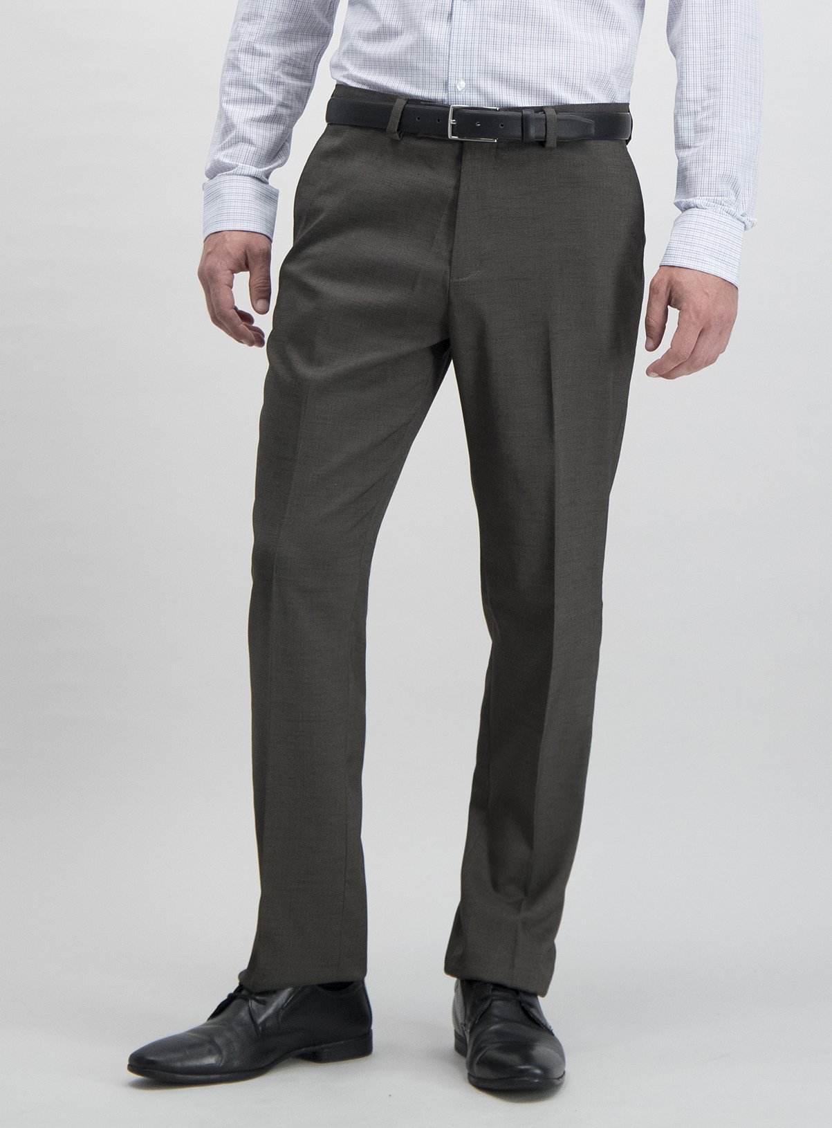 Brown Textured Tailored Fit Trousers With Stretch Review