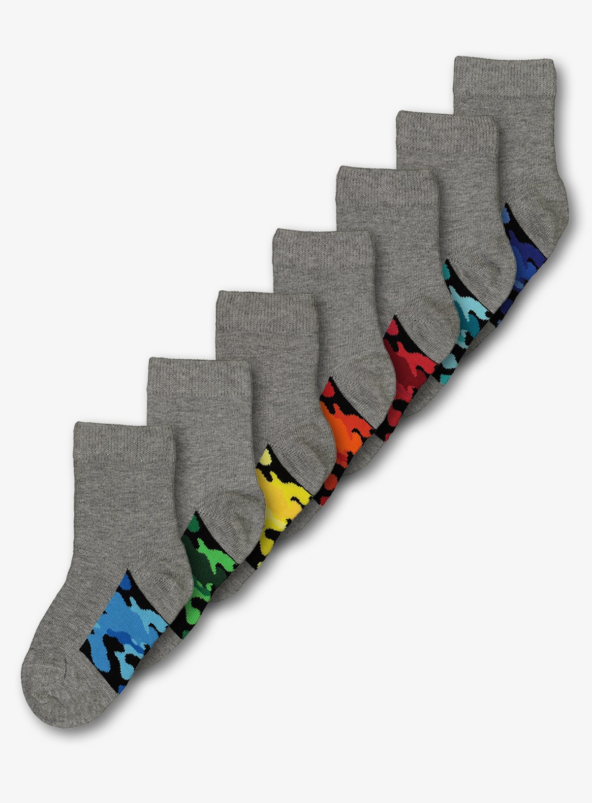 Grey Camouflage Bright 7 Pack Socks Review