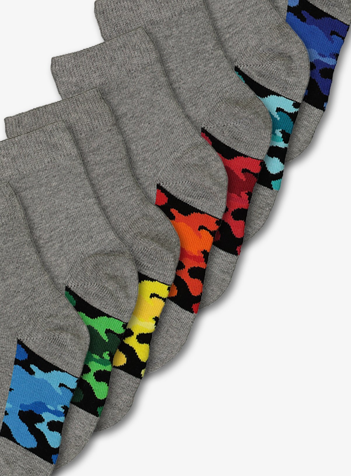 Grey Camouflage Bright 7 Pack Socks Review