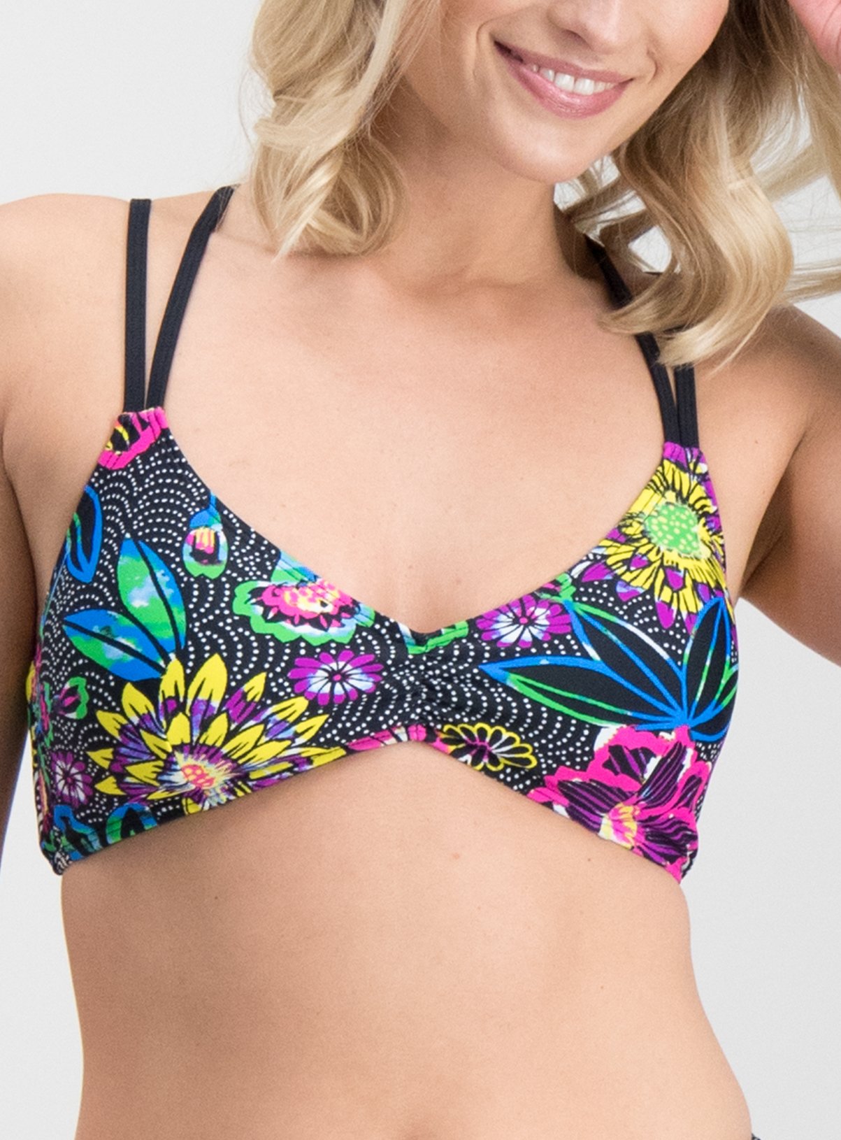 Bright Floral Print Bikini Top Review