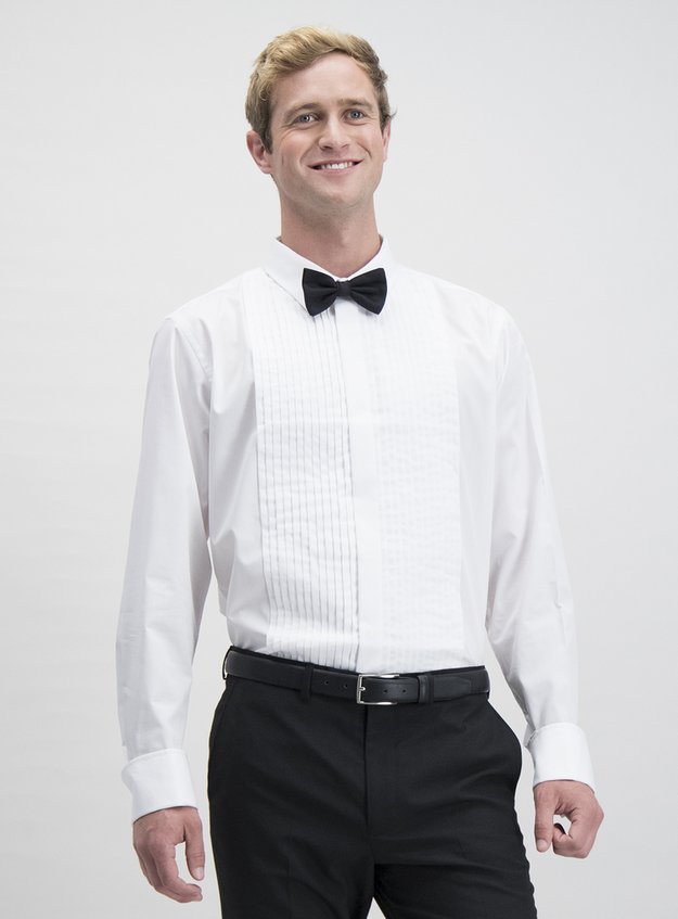 Taylor Wright White Regular Fit Tuxedo Shirt Bow Tie Set – – Matalan ...