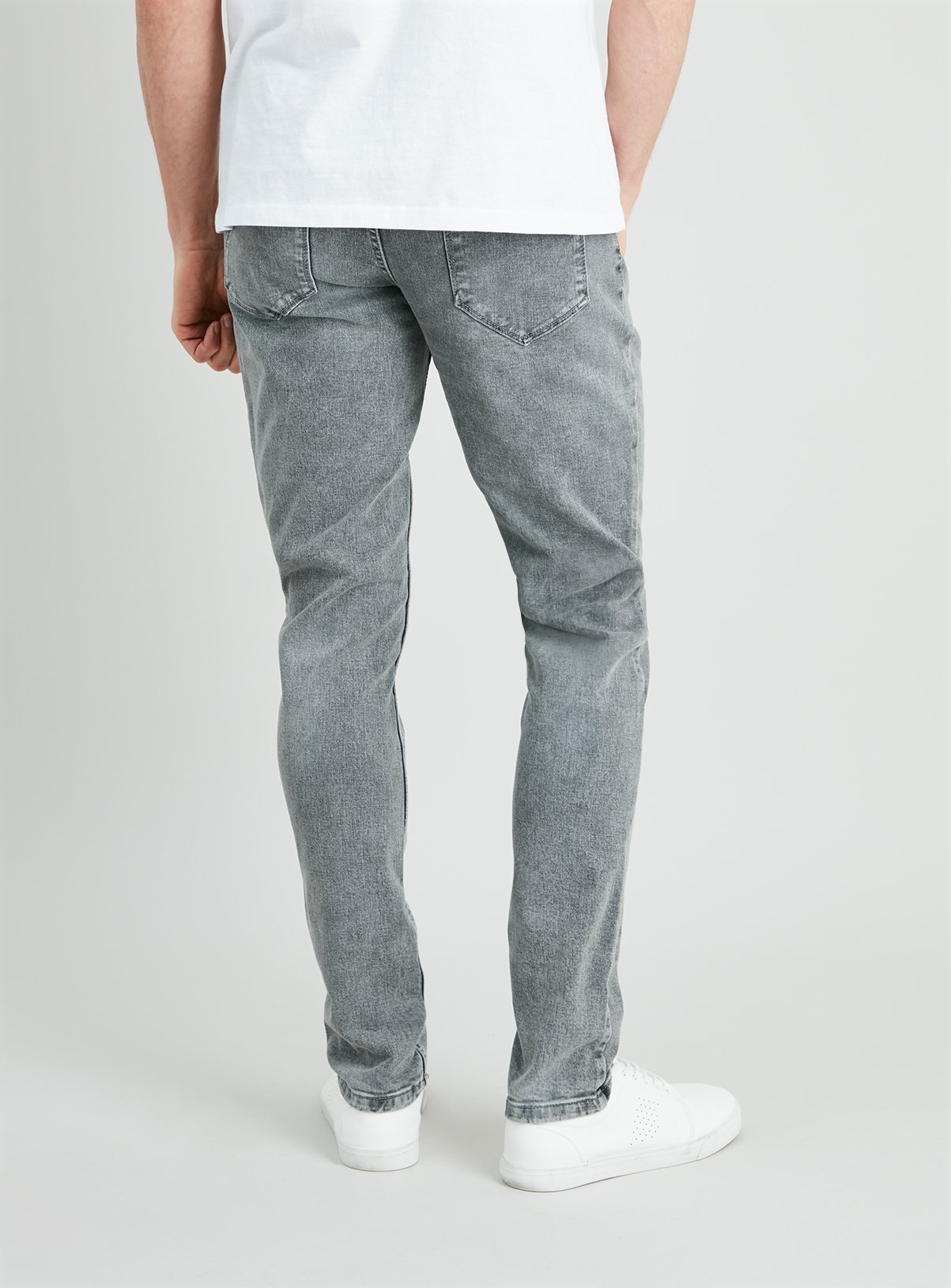 Light Grey Textured Wash Skinny Denim Jeans With Stretch Review