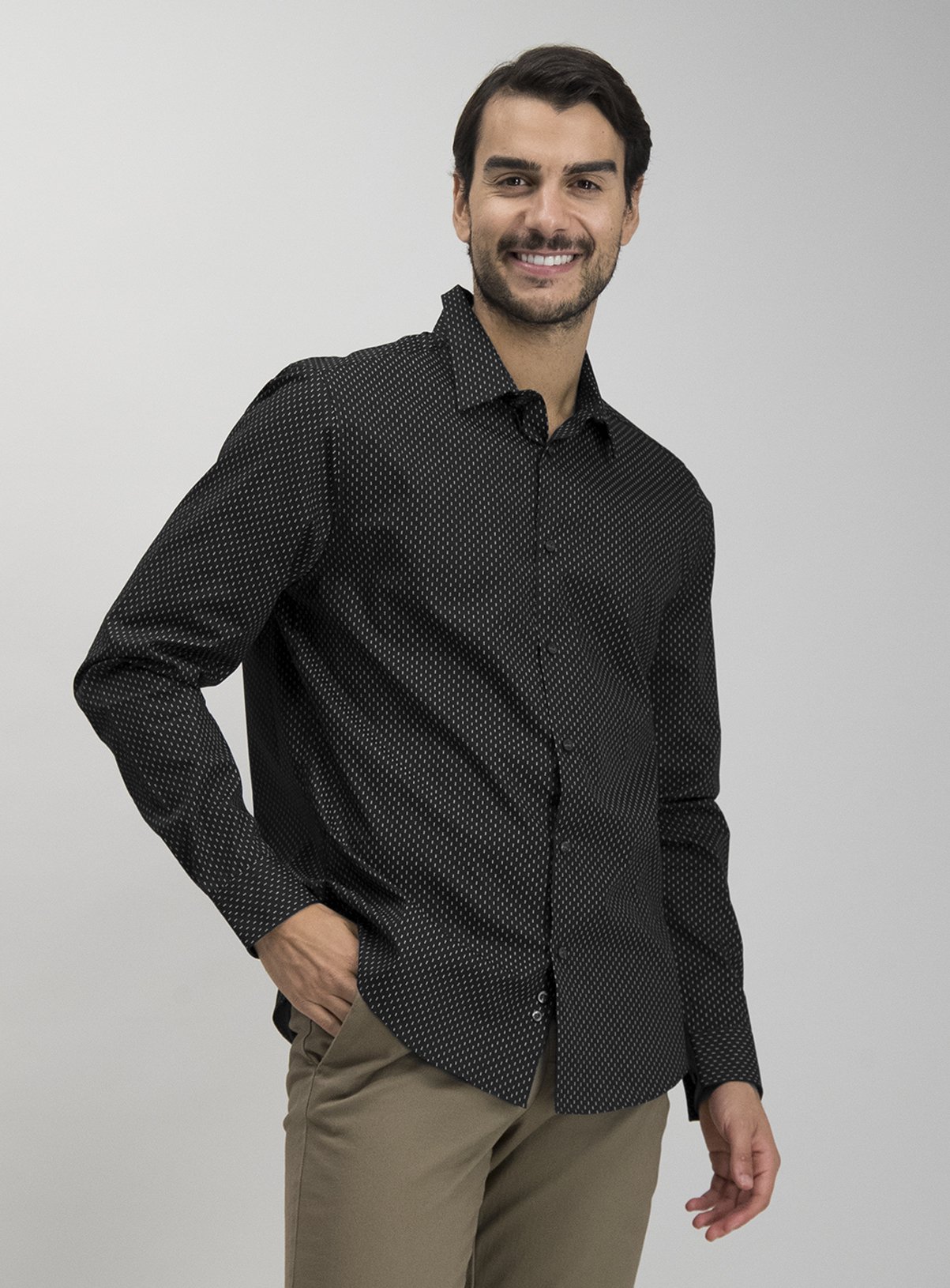 Black Geo Print Regular Fit Shirt Review