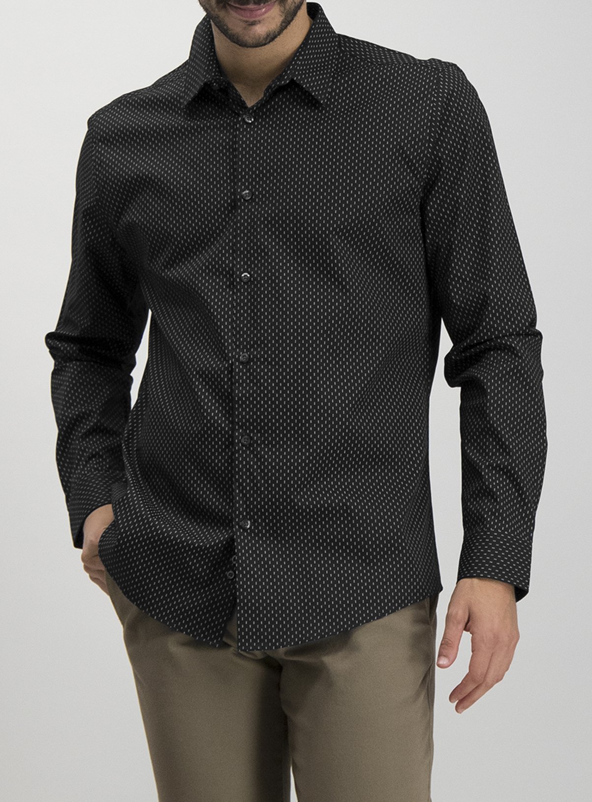 Black Geo Print Regular Fit Shirt Review