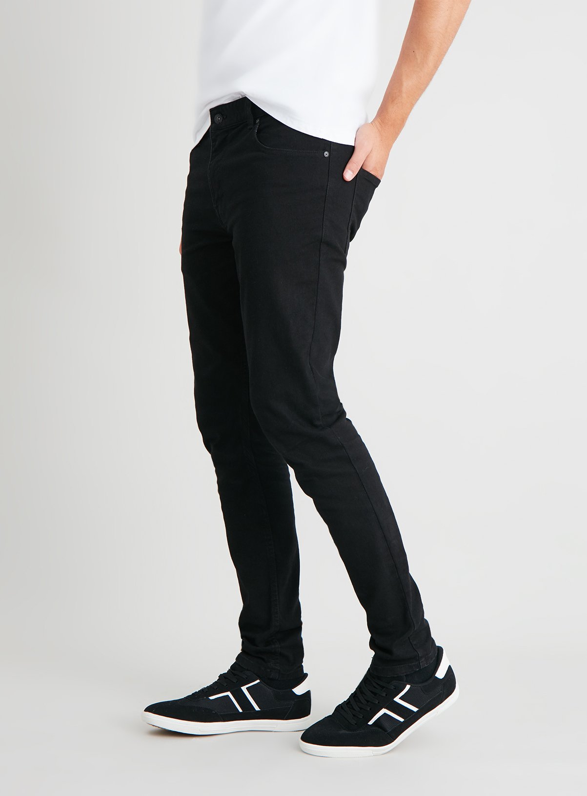 next black stretch jeans