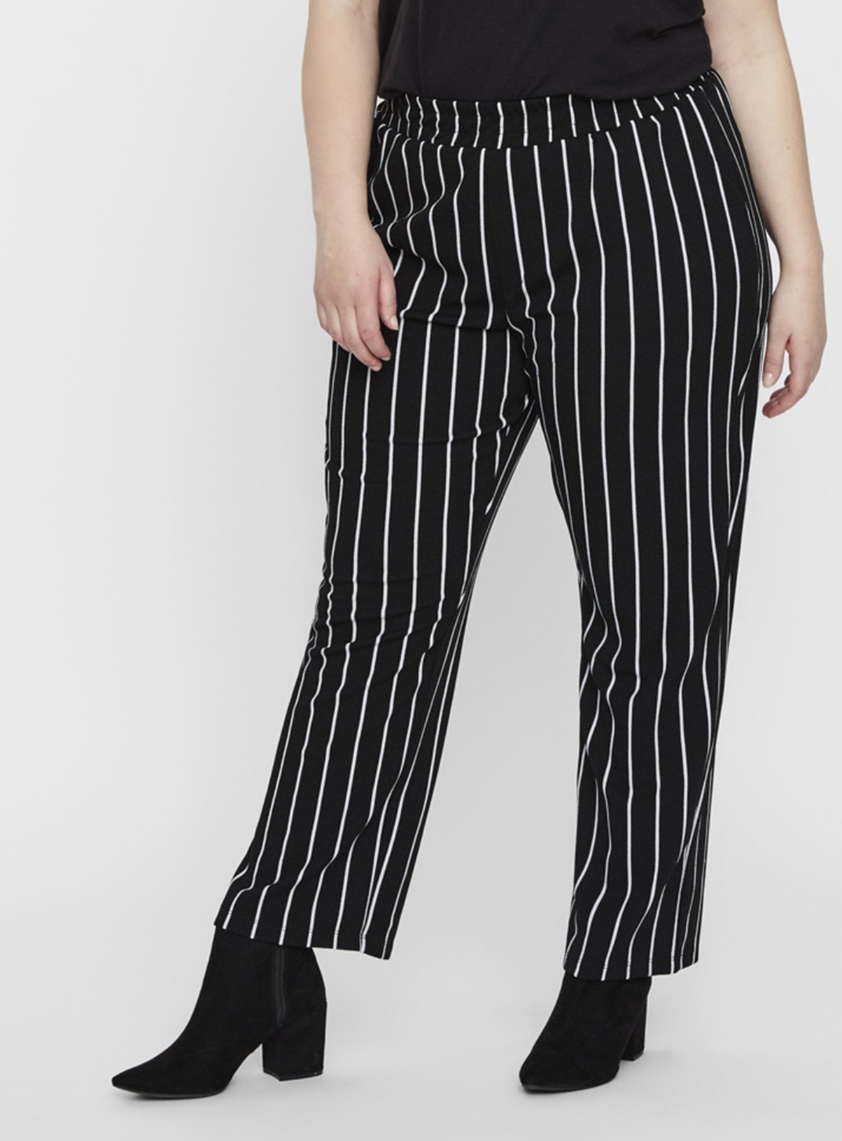 JUNAROSE Black Pinstripe Wide Leg Trouser Review