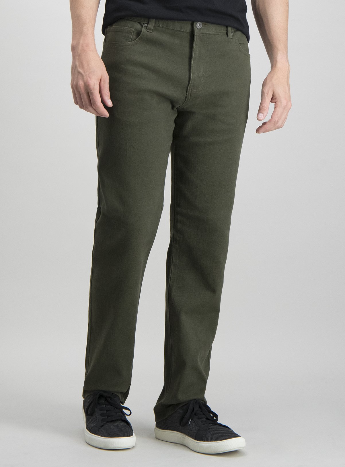 Khaki Twill Straight Leg With Stretch Jeans Review