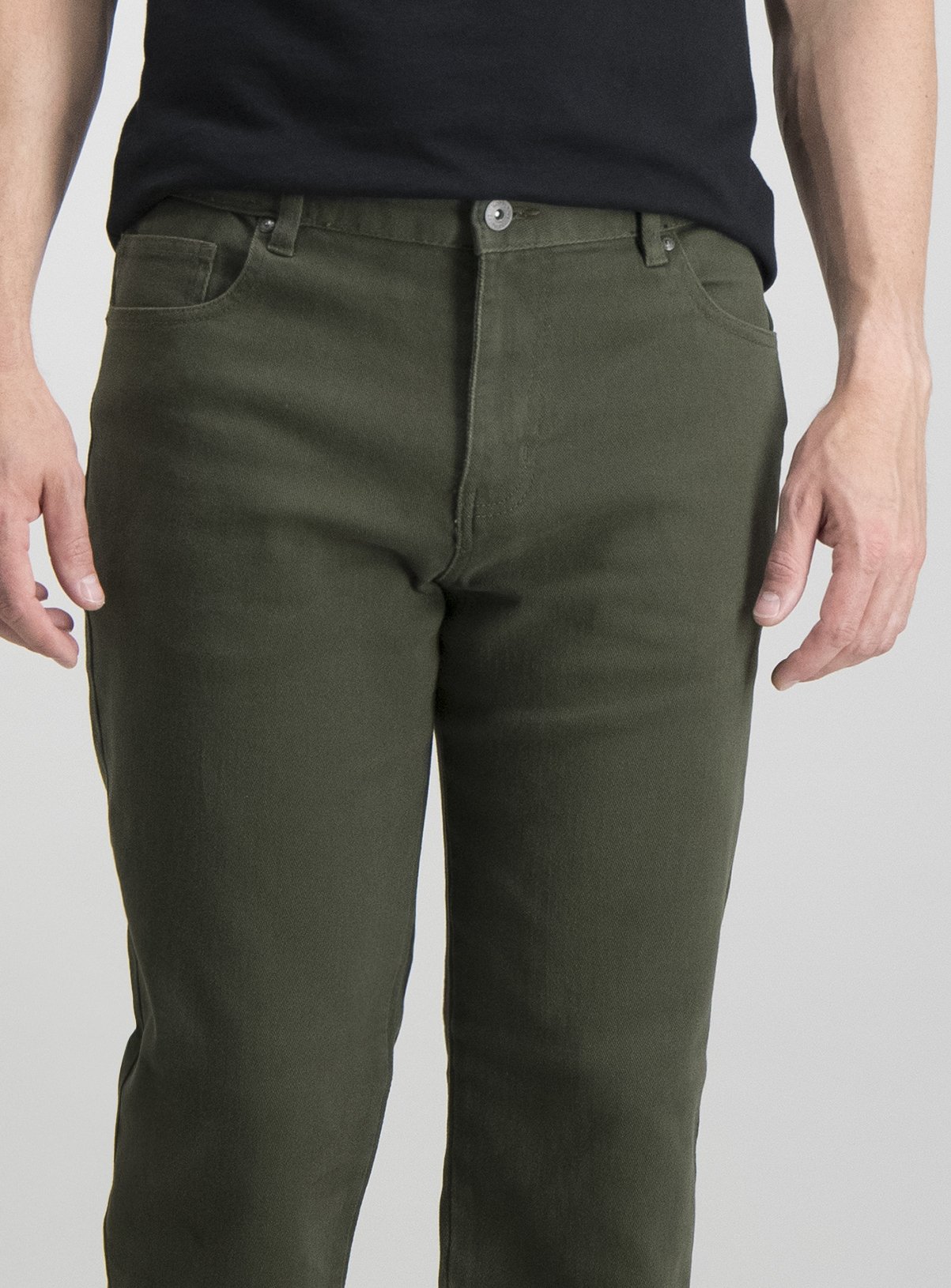 Khaki Twill Straight Leg With Stretch Jeans Review