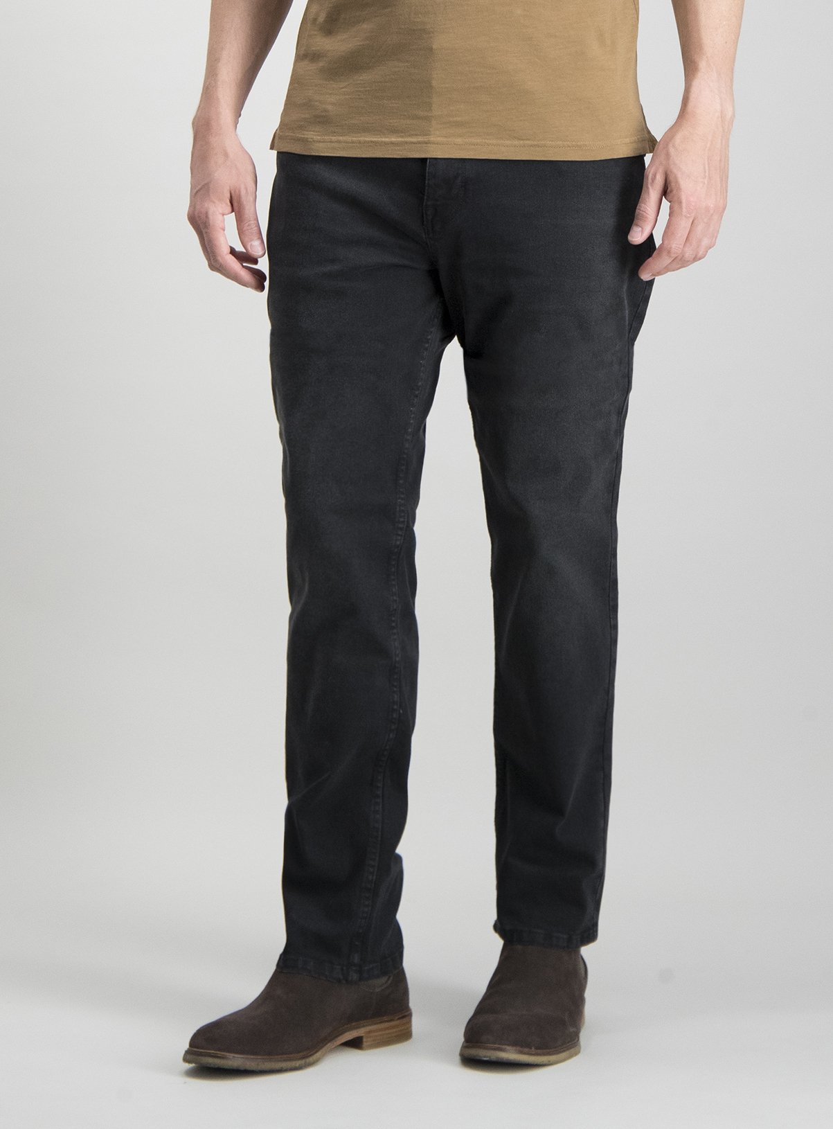 Charcoal Grey Denim Straight Fit Jeans With Stretch Review