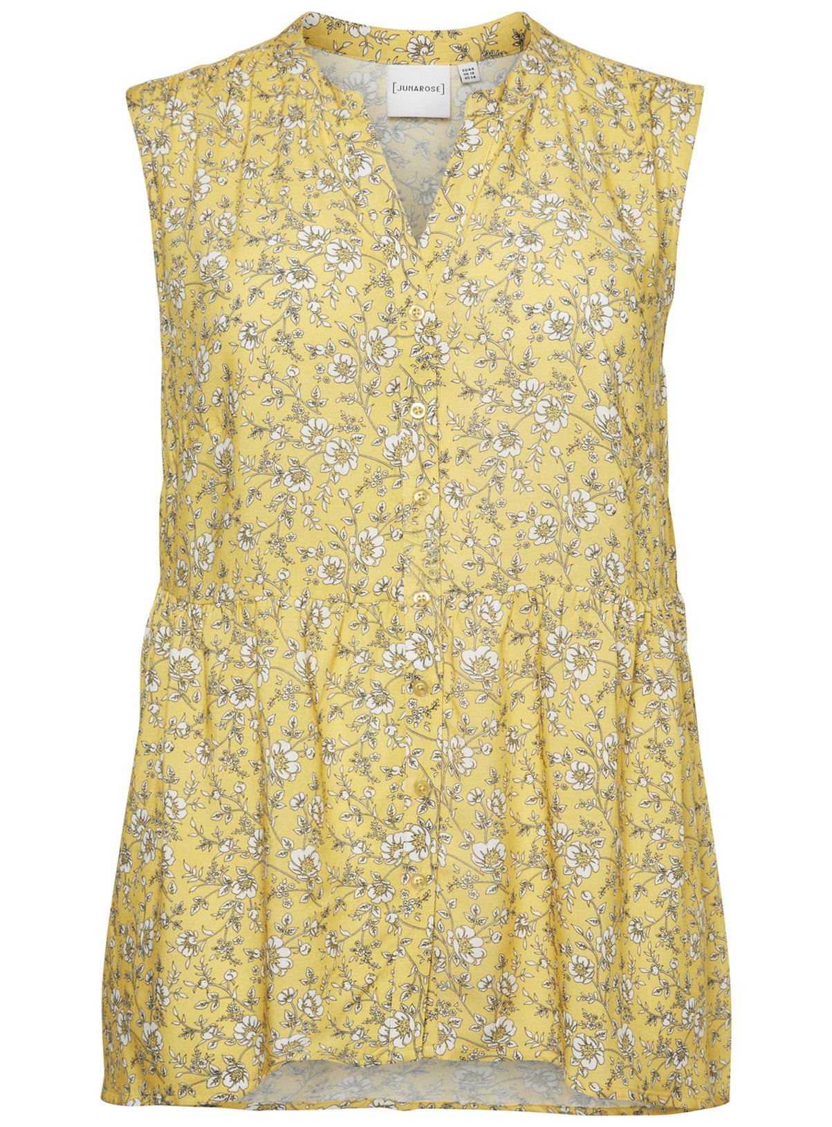 JUNAROSE Yellow Ditsy Print Top Review