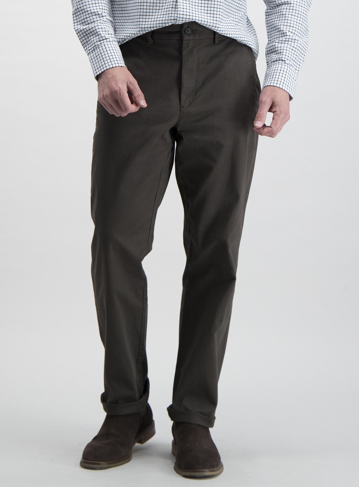 Brown Straight Fit Chinos With Stretch Review