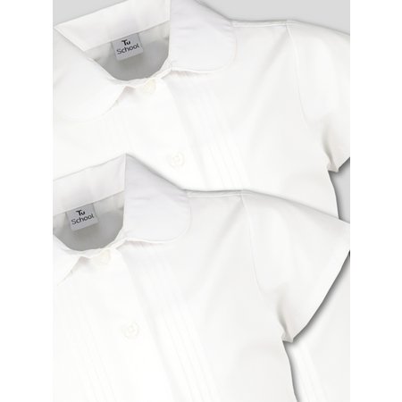 White Pintuck Blouses 2 Pack - 8 years