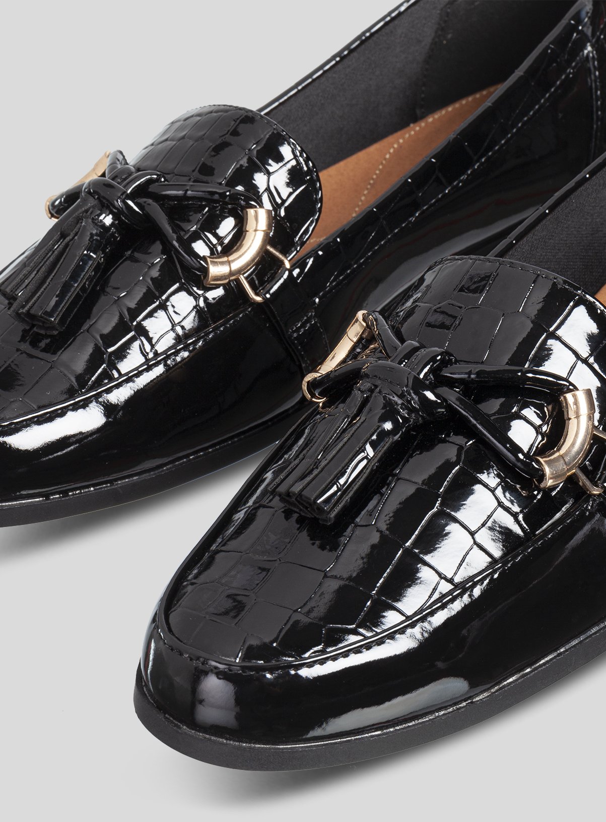 Sole Comfort Black Croc Patent Loafers Review