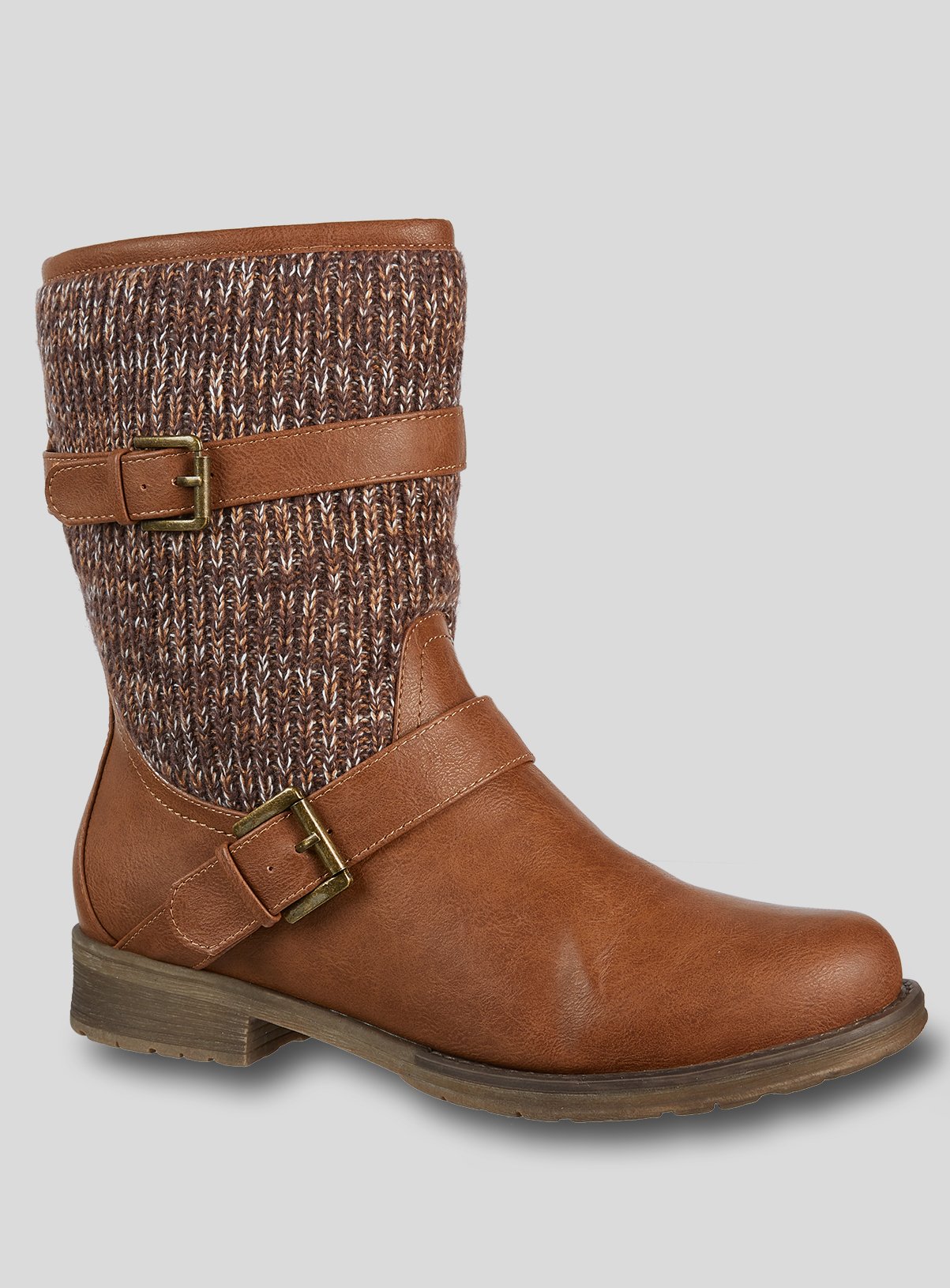 Sole Comfort Brown Knitted Buckle Boots Review