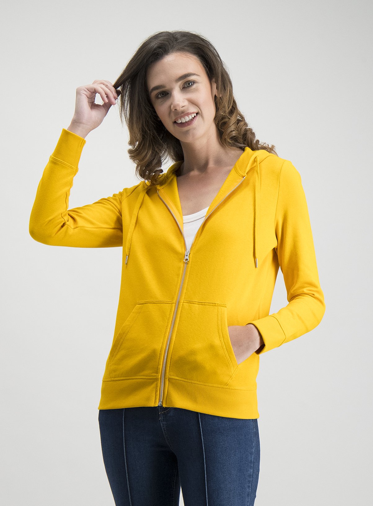 yellow zip up top