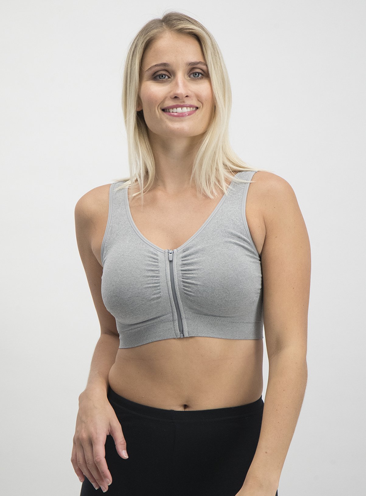 Grey Zip Seamless Stretch Crop Top Review