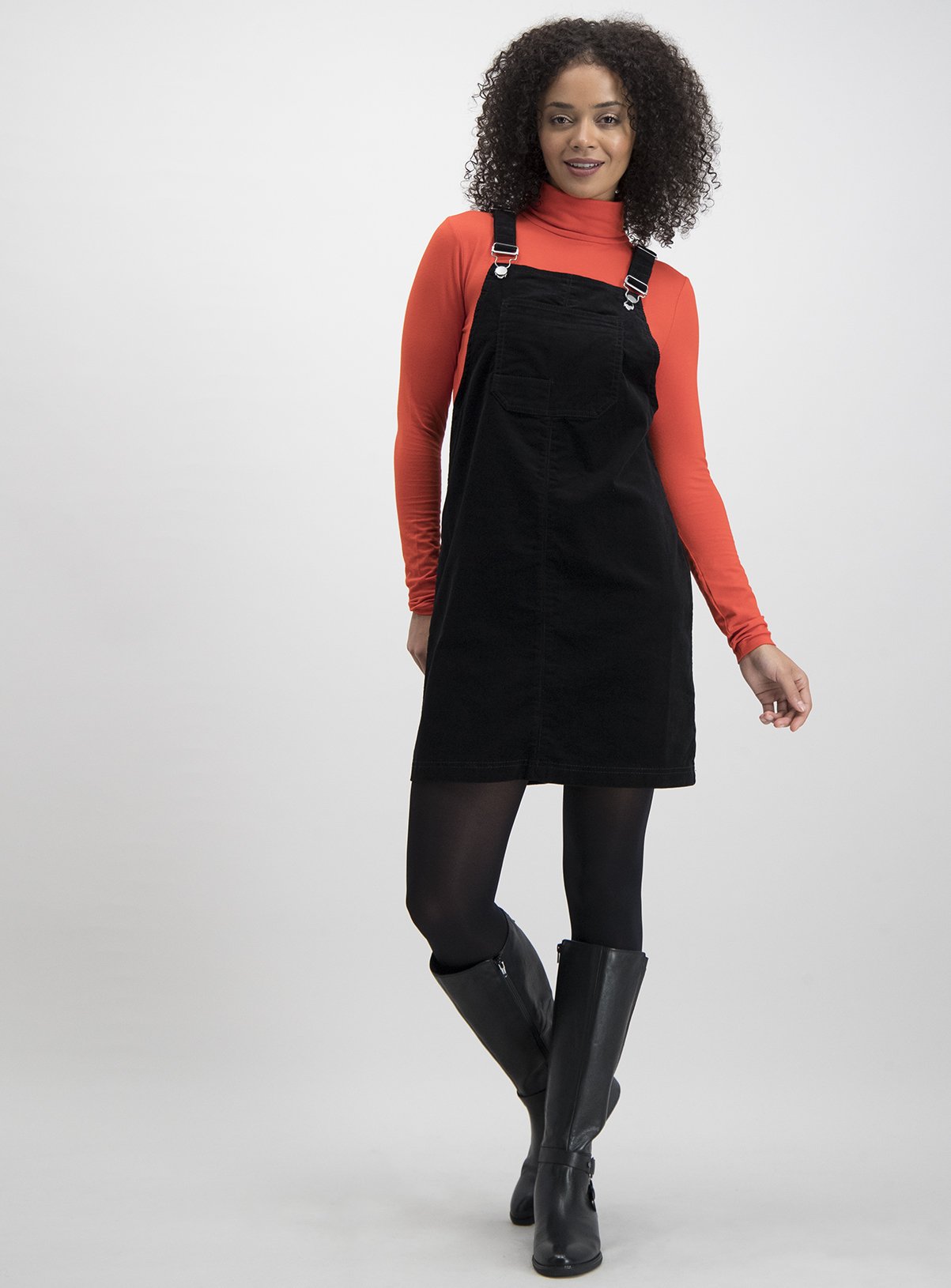 ladies cord pinafore dress