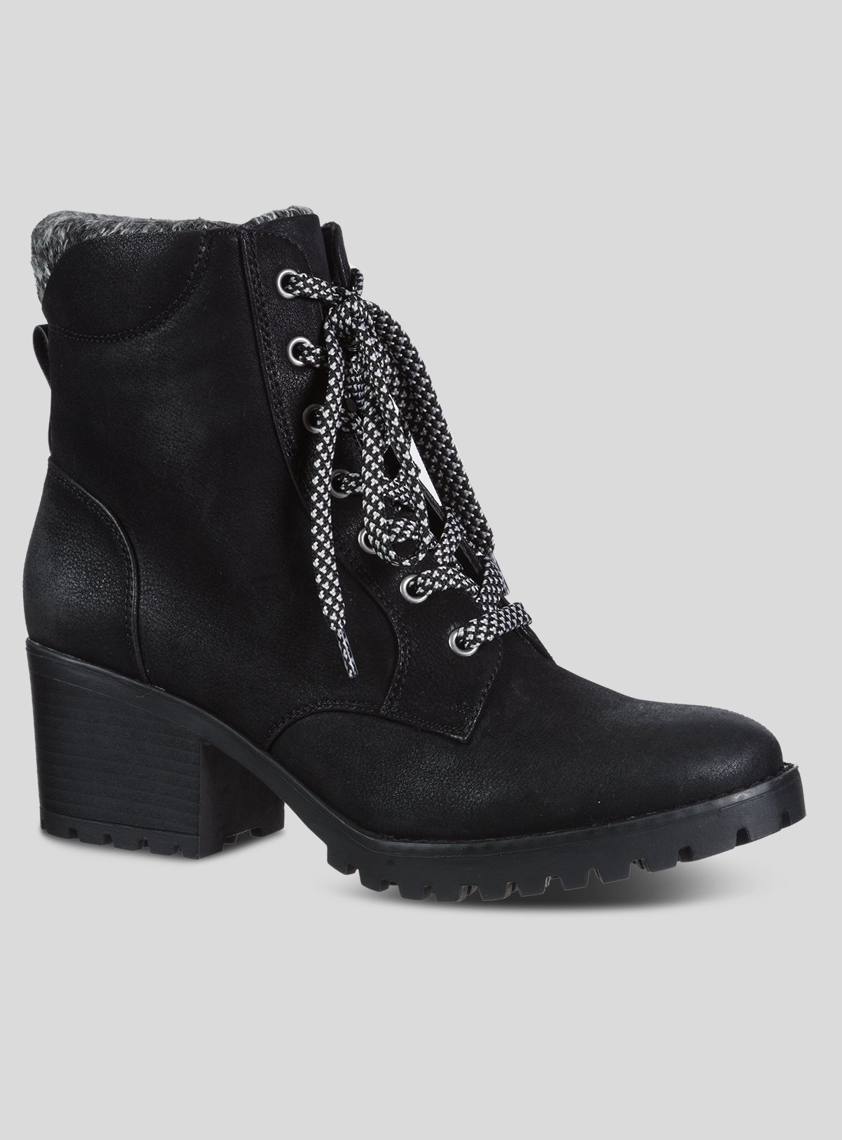 Sole Comfort Black Lace Up Chunky Heel Walker Boots Review