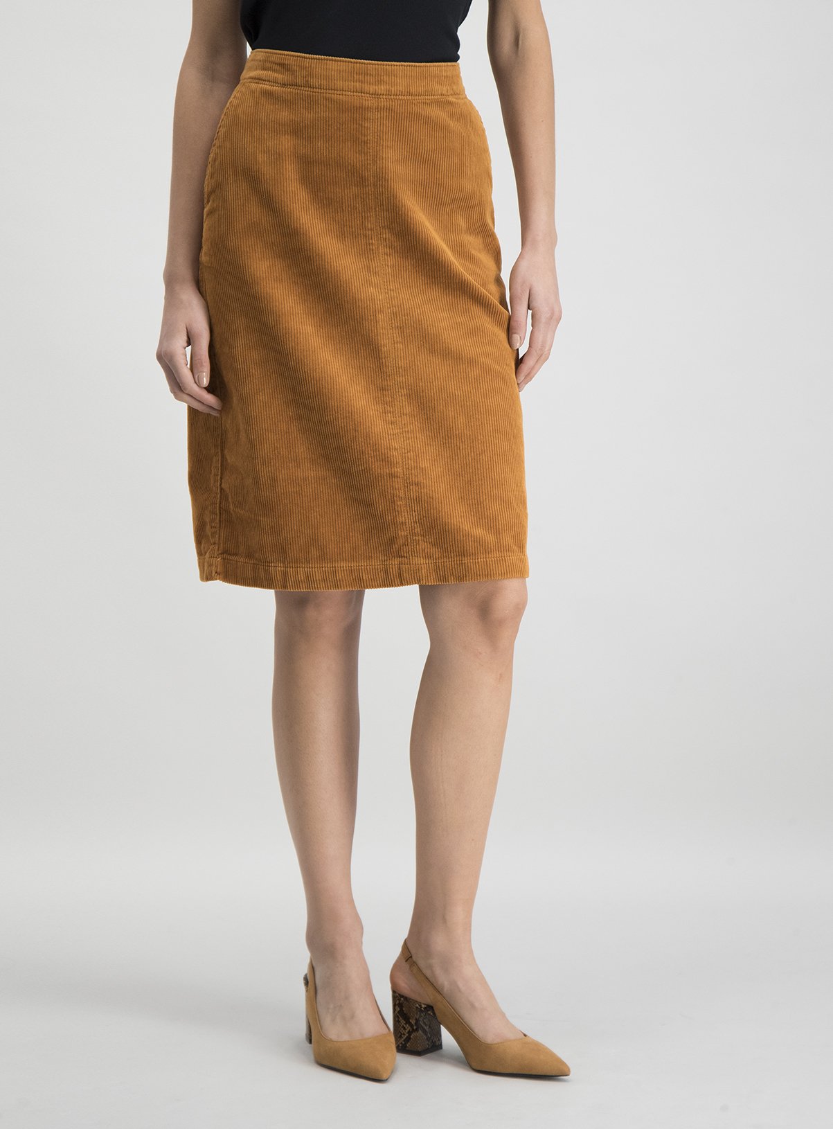 tan knee skirt