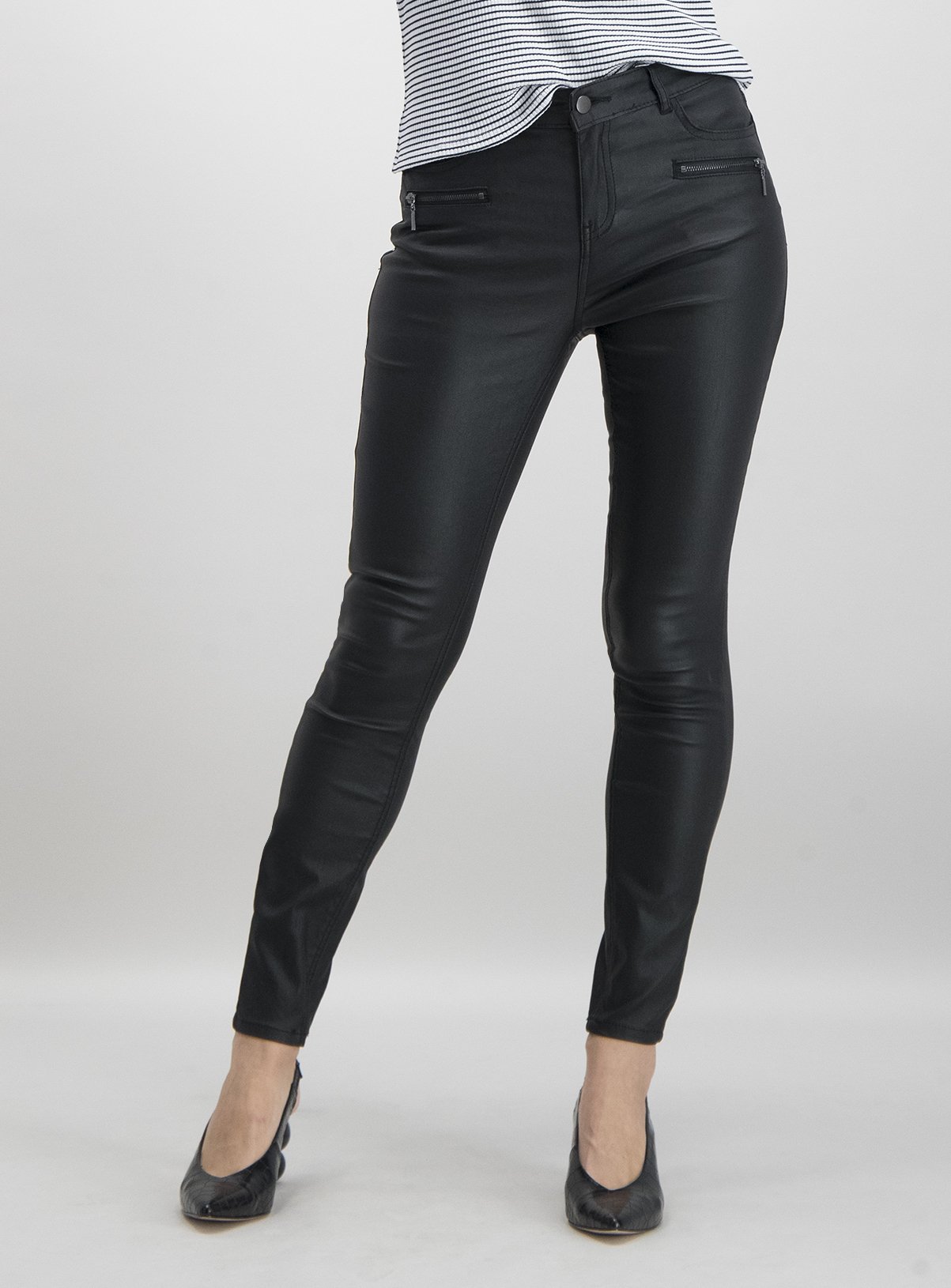 slim fit coated jeans