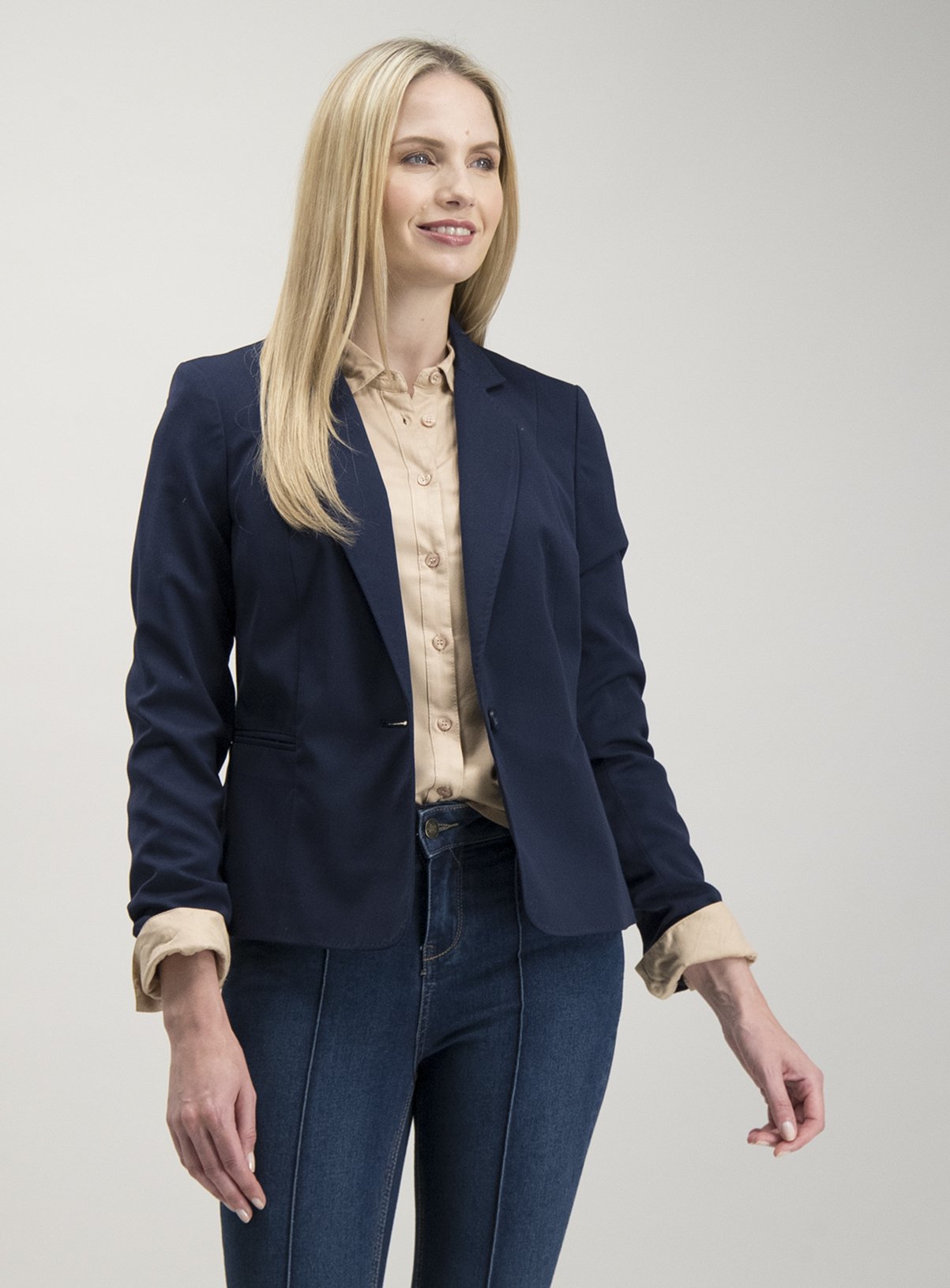 Navy One Button Blazer Review