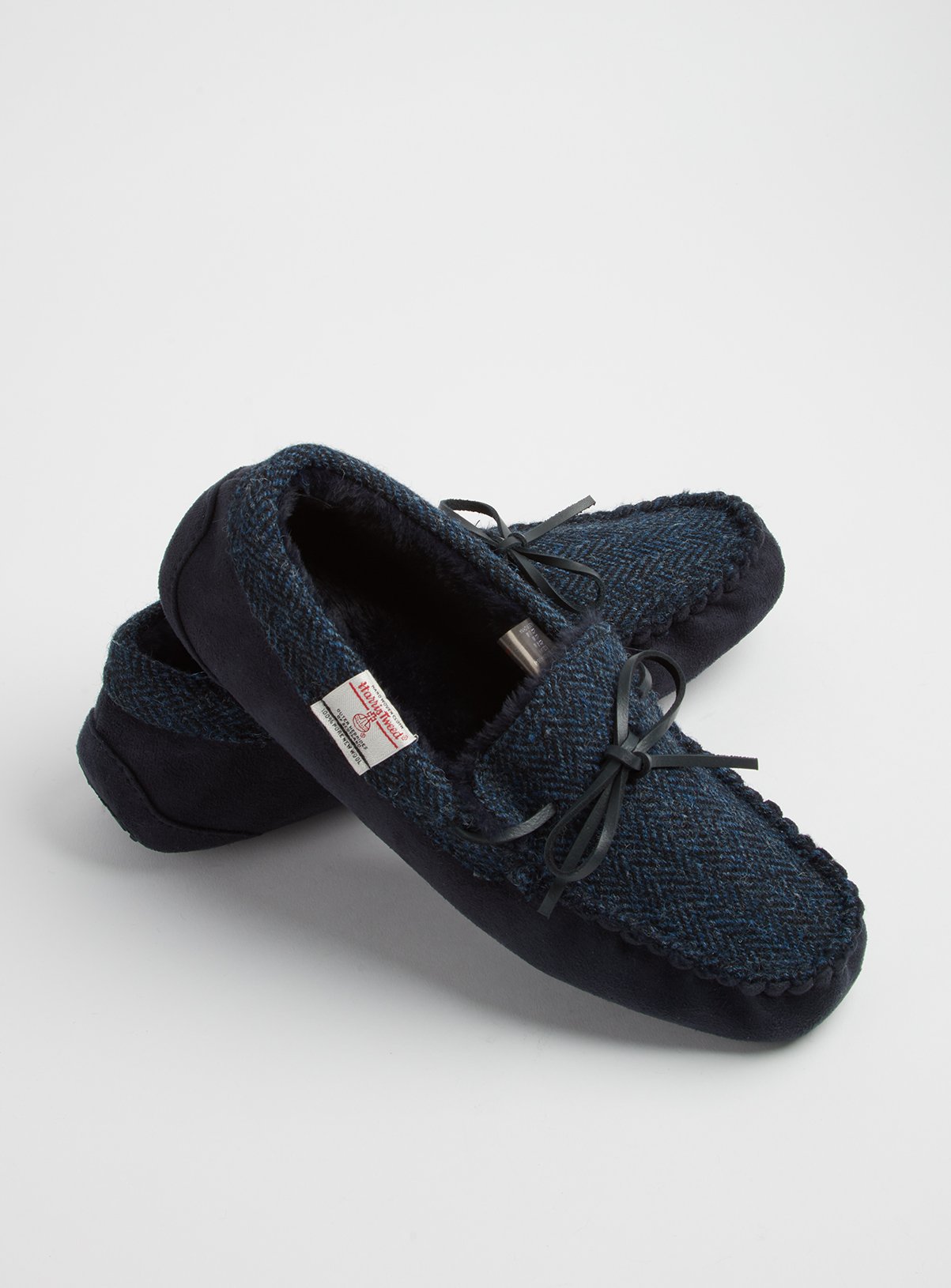 navy moccasin slippers