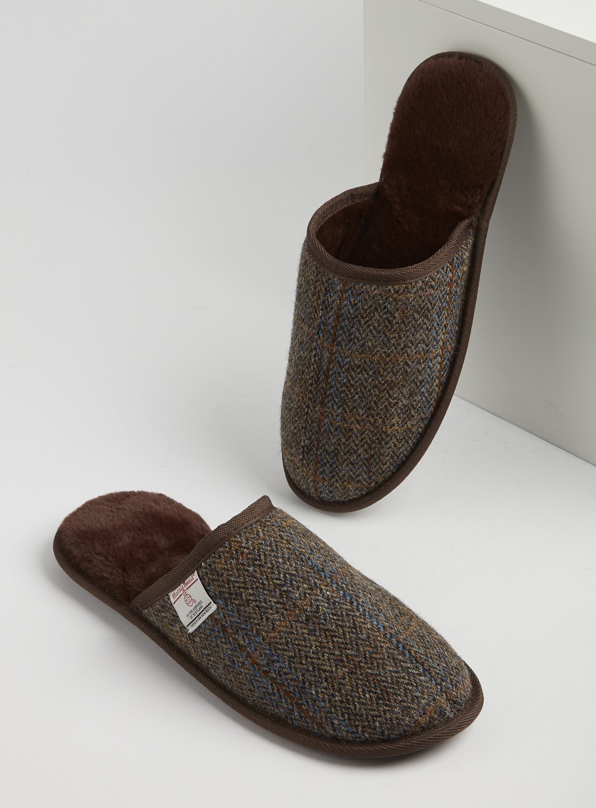 totes harris tweed mule slippers