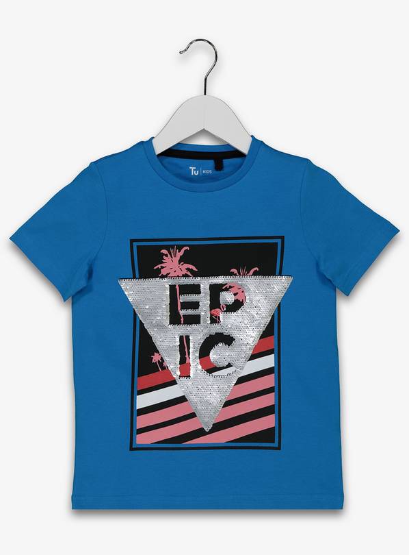 Buy Blue Epic Sequin T Shirt 9 Years T Shirts Argos