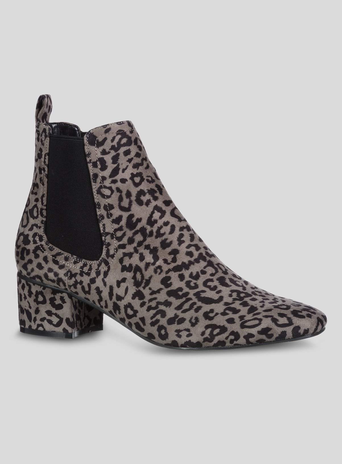 grey leopard print booties