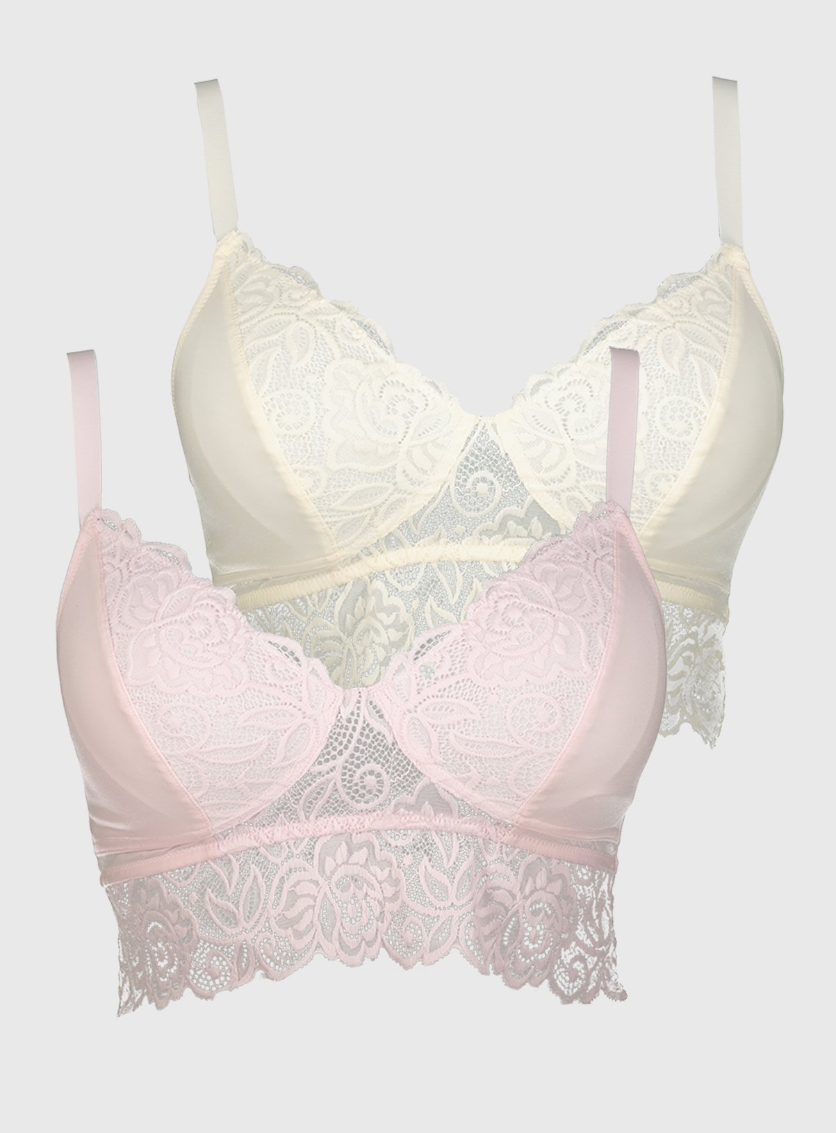 DD+ Pink & Ivory Supersoft Lace Bralette 2 Pack Review