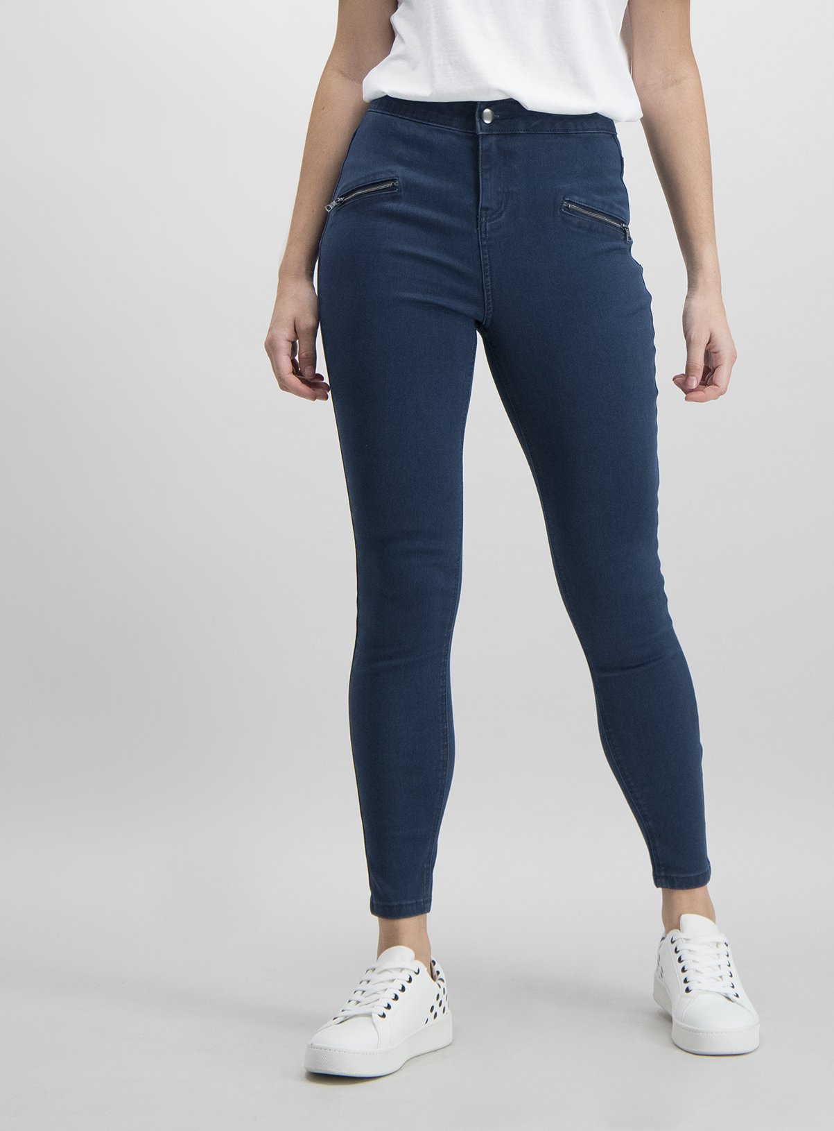 Blue Zip Detail Skinny Jeans Review