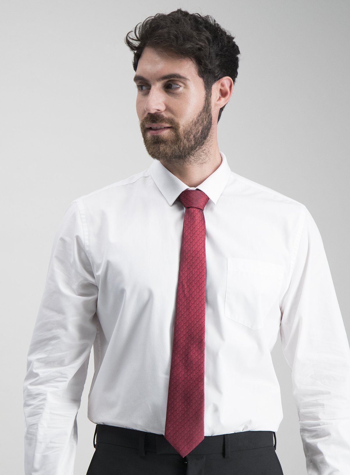 Red Geometric Weave Slim Tie Review