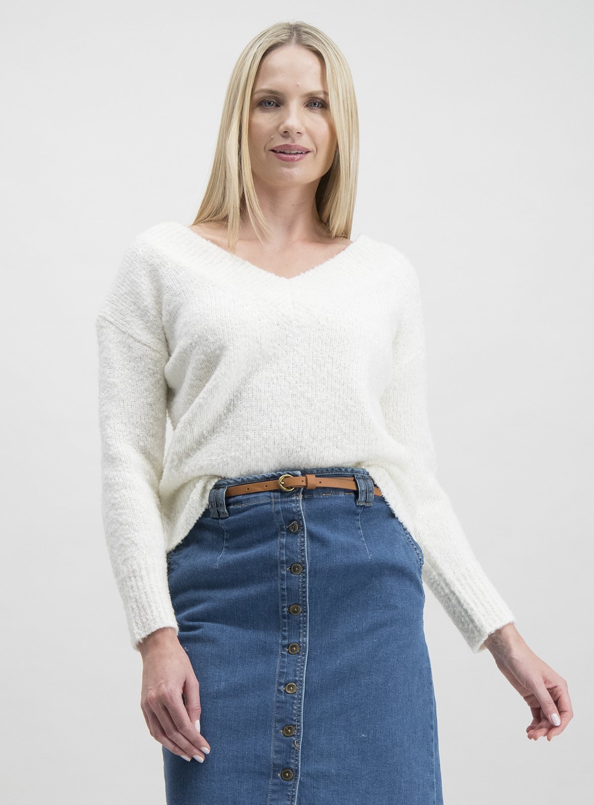 v neck sparkly jumper