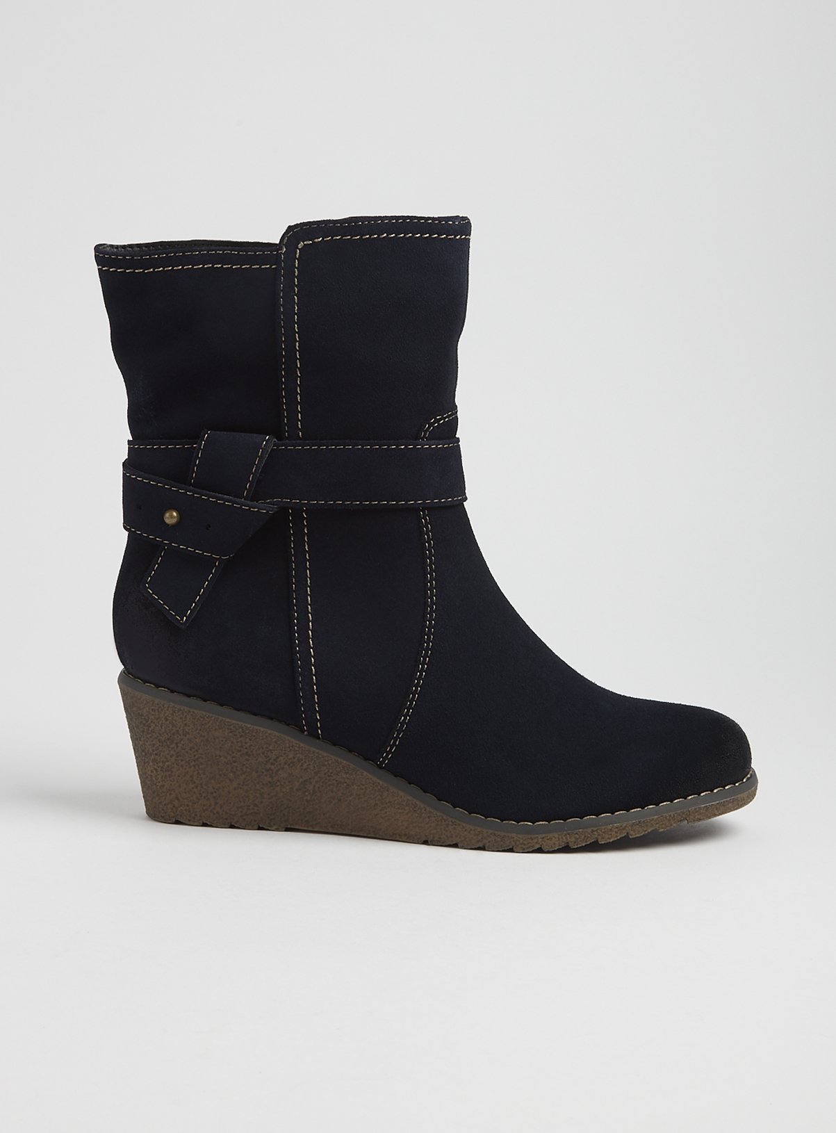 Sole Comfort Navy Suede Wedge Boots Review