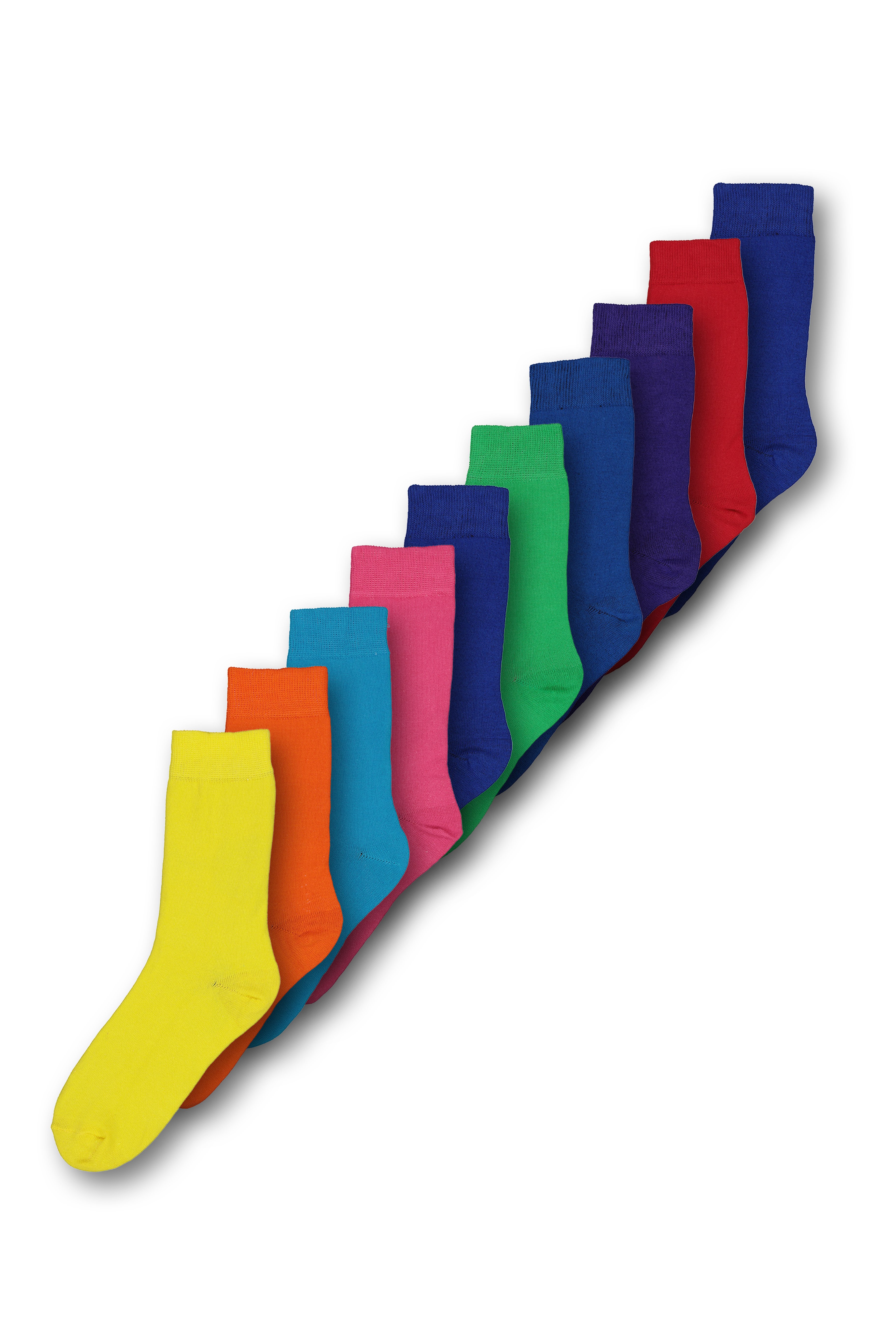 Multicoloured Solid Brights Socks 10 Pack Review